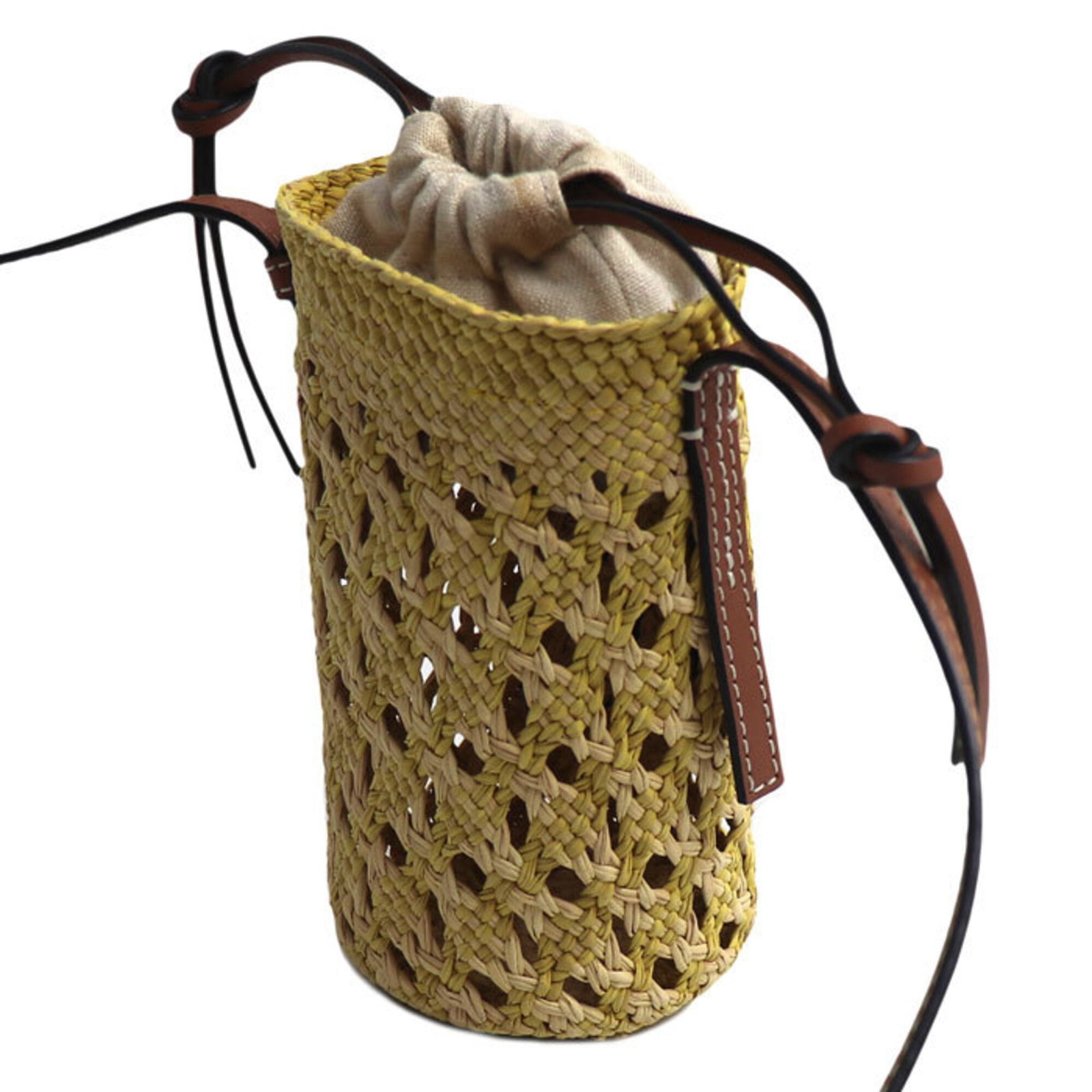 Raffia Leather Shoulder Bag Loewe - 2