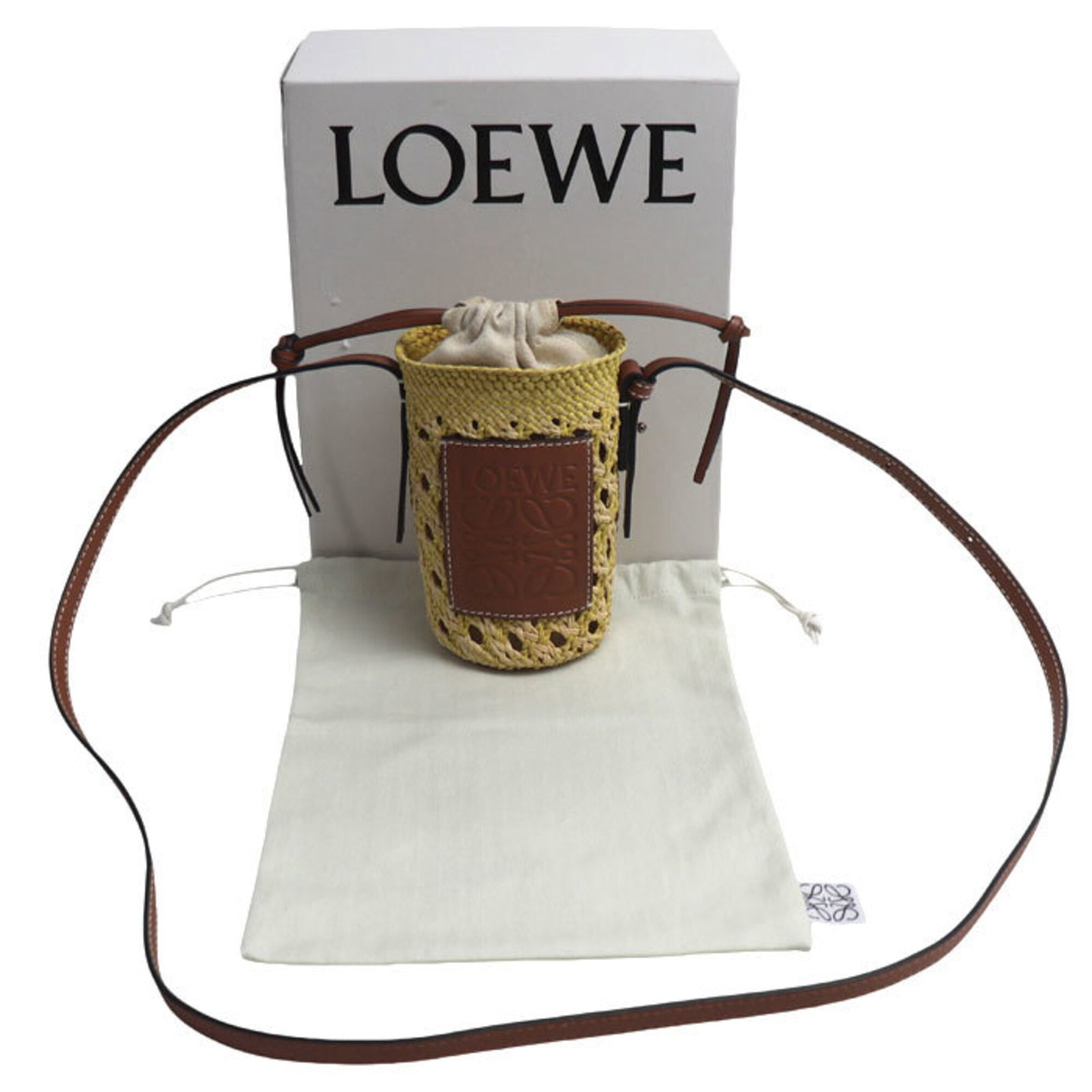 Raffia Leather Shoulder Bag Loewe - 8
