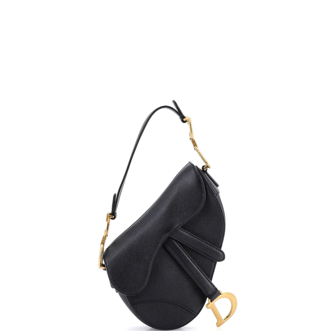 Mini Leather Christian Dior Saddle Handbag: Mini Leather Christian Dior Saddle Handbag Mini Leather Christian Dior Saddle Handbag in Black, featuring a classic shoulder bag design with a timeless saddle shape. Measuring 5" handle drop, 6" heigh