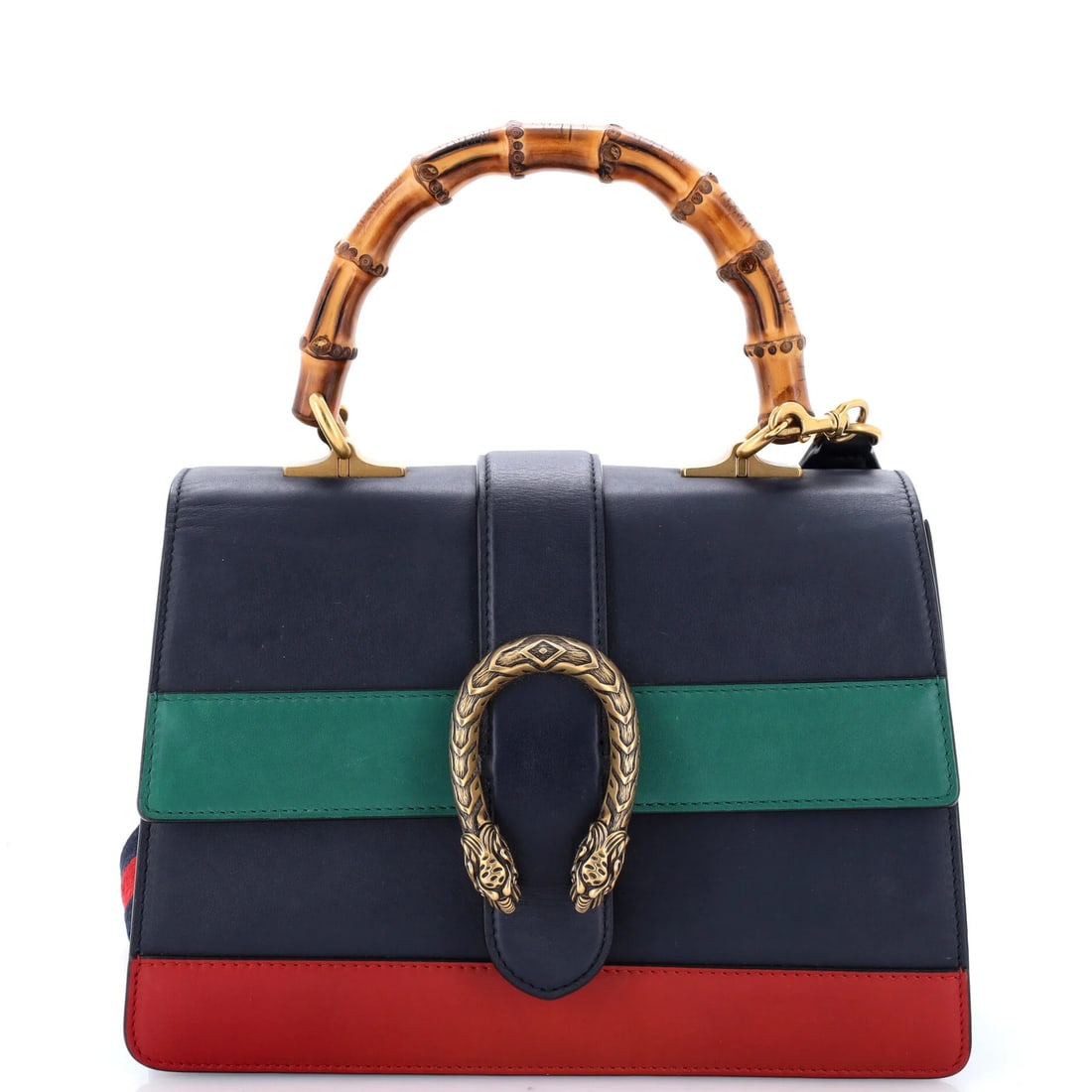 Colorblock leather medium bag Bamboo Top Handle Gucci: Colorblock leather medium bag Bamboo Top Handle Gucci Blue Colorblock Leather Medium Bag with Bamboo Top Handle from Gucci. This stylish medium bag features a unique colorblock design, bamboo top hand