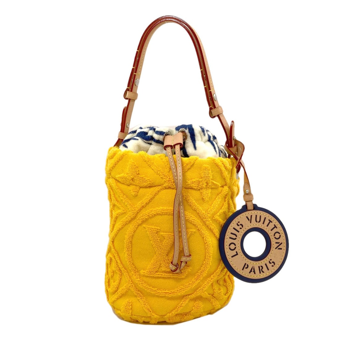 Louis Vuitton M25144 Bucket Lv Vacation Shoulder Bag Cotton Nume Leather: Louis Vuitton M25144 Bucket Lv Vacation Shoulder Bag Cotton Nume Leather Yellow Louis Vuitton M25144 Bucket Lv Vacation Shoulder Bag made from cotton and nume leather. This iconic shoulder bag
