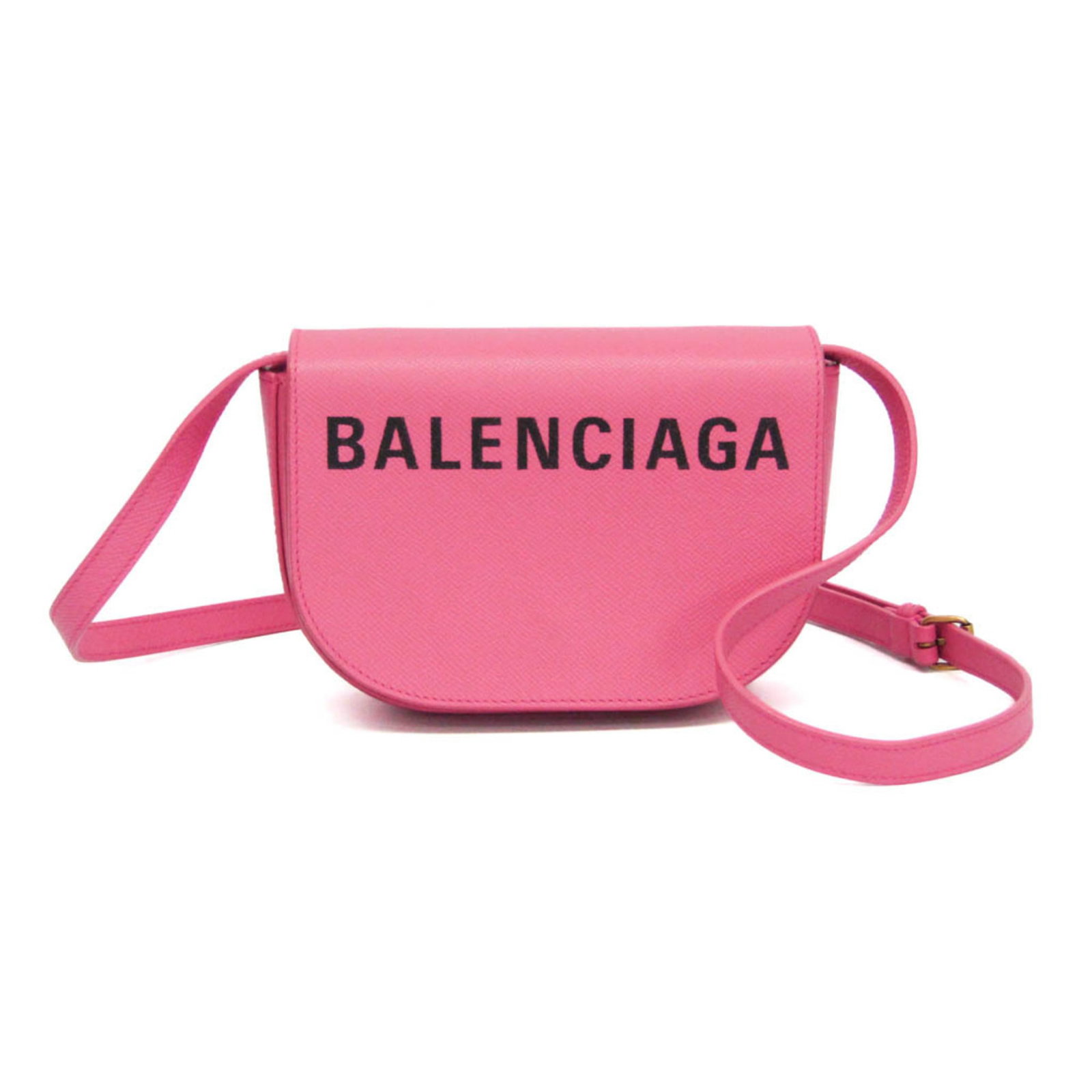 Bag Shoulder Leather Balenciaga: Bag Shoulder Leather Balenciaga The Balenciaga Ville shoulder bag is a stylish and sleek design, featuring a pink leather exterior with a magnetic snap closure and open pocket for added convenience.
