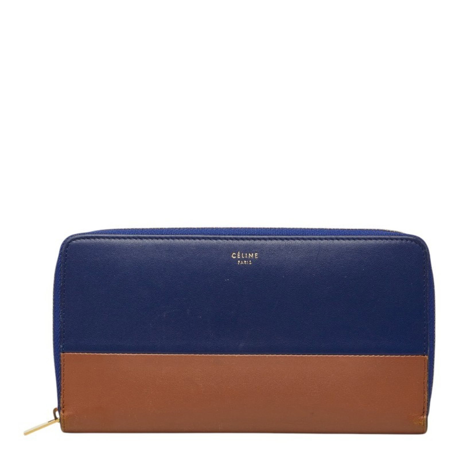 Celine Long Wallet (Bi-Fold) Leather: Celine Long Wallet (Bi-Fold) Leather The Celine Long Wallet is a bi-fold leather wallet with a classic design, featuring a brown or navy color option. Measuring 10.5cm x 19.5cm x 2.5cm, it offers a