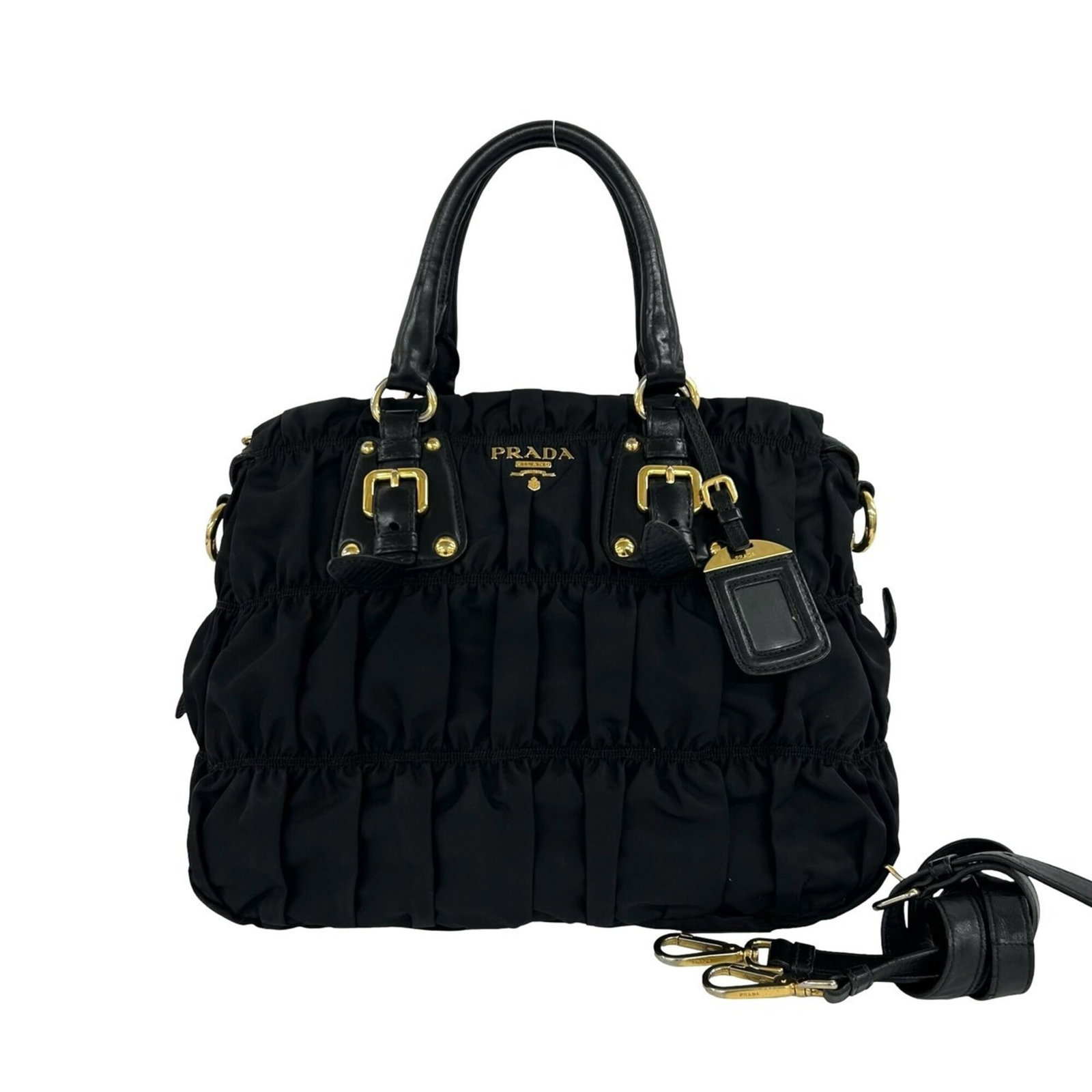 Shoulder Bag Nylon Leather Handbag Tote Bag: Shoulder Bag Nylon Leather Handbag Tote Bag Nylon and leather combine in this sleek shoulder bag, measuring 29cm x 42cm x 16cm. The black color and structured design make it a versatile and stylish