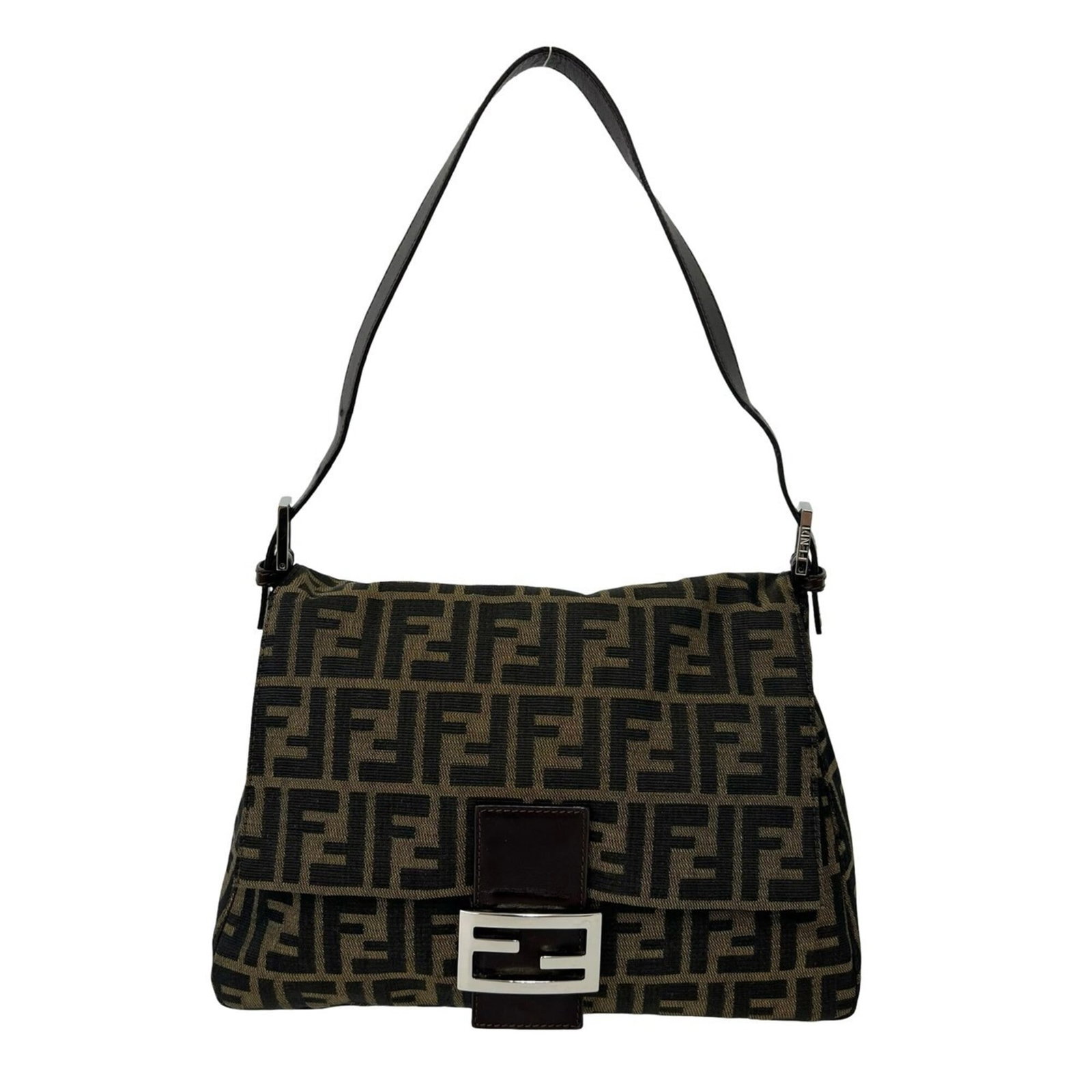 Shoulder Bag Fendi Canvas Leather: Shoulder Bag Fendi Canvas Leather Canvas and leather combine in this sleek Fendi shoulder bag, measuring 22cm x 29cm x 12cm. The classic design features a timeless black and brown color palette,