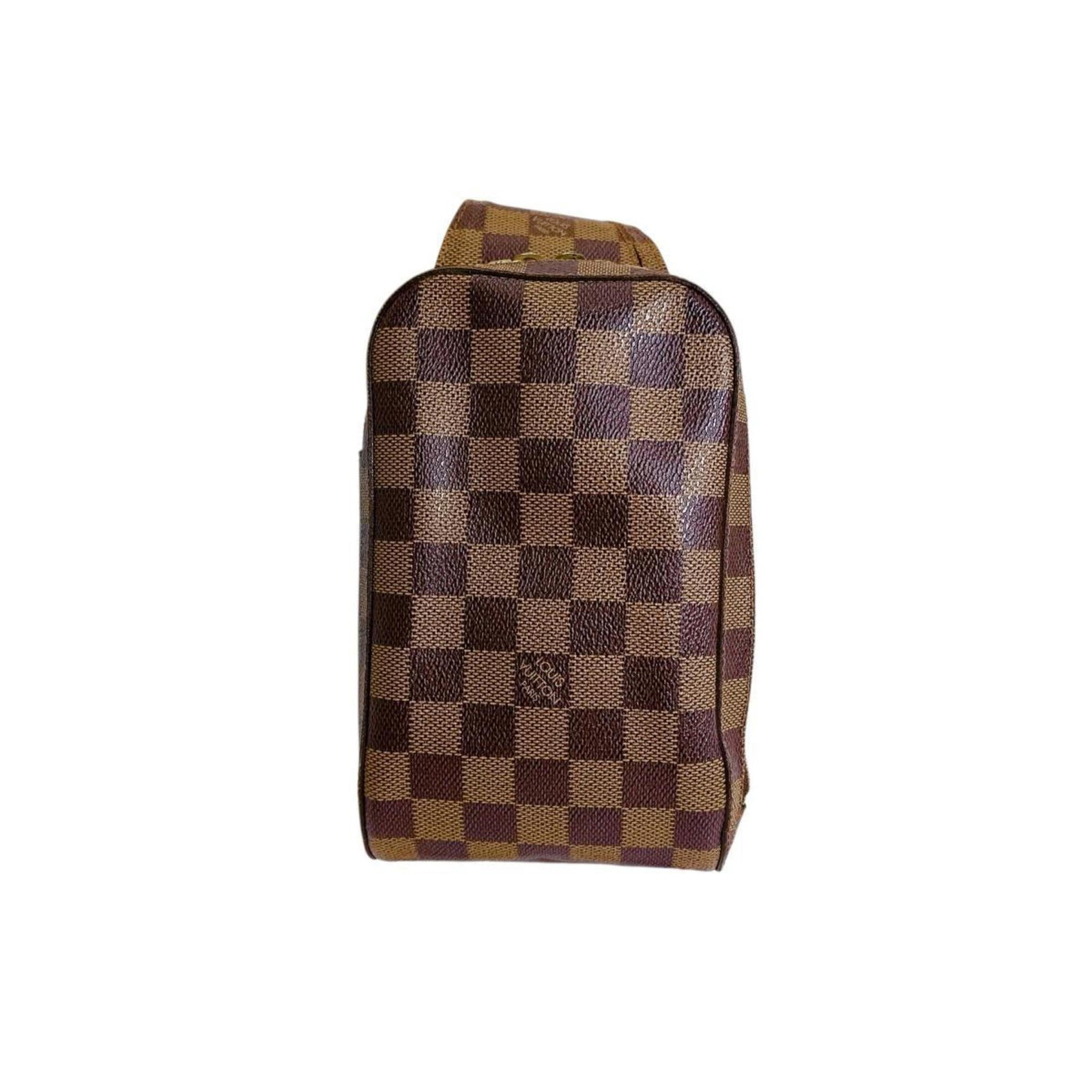 Louis Vuitton Fanny Pack Sling Bag Damier Canvas: Louis Vuitton Fanny Pack Sling Bag Damier Canvas Damier Canvas adds a touch of classic French elegance to this Louis Vuitton Fanny Pack Sling Bag, featuring a timeless design with a zipper closure and