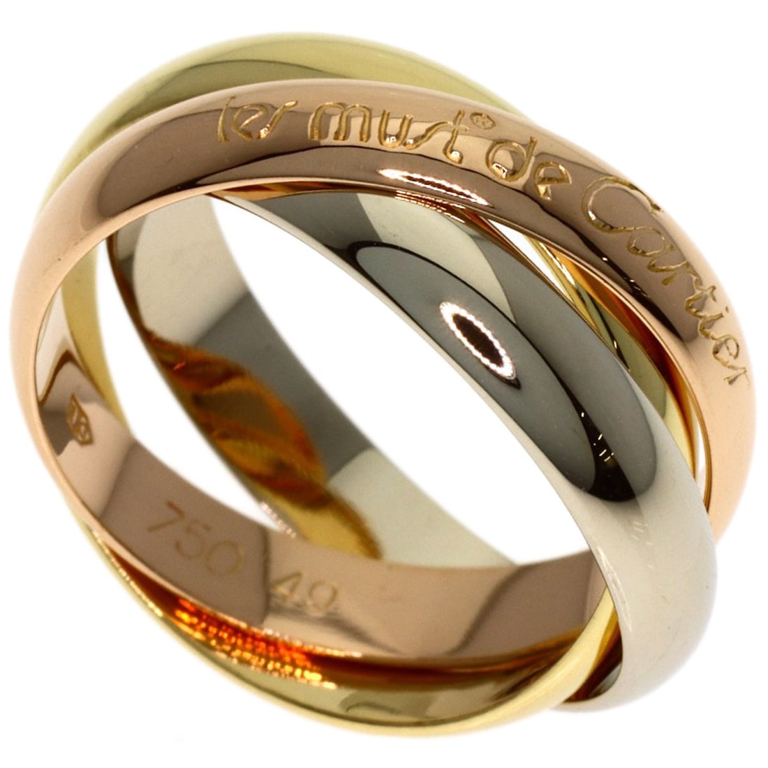 Cartier Trinity #49 Ring K18 Yellow Gold K18 White Gold: Cartier Trinity #49 Ring K18 Yellow Gold K18 White Gold Cartier Trinity #49 Ring is a K18 Yellow Gold and K18 White Gold masterpiece. This stunning ring features a signature and bears the mark of the 