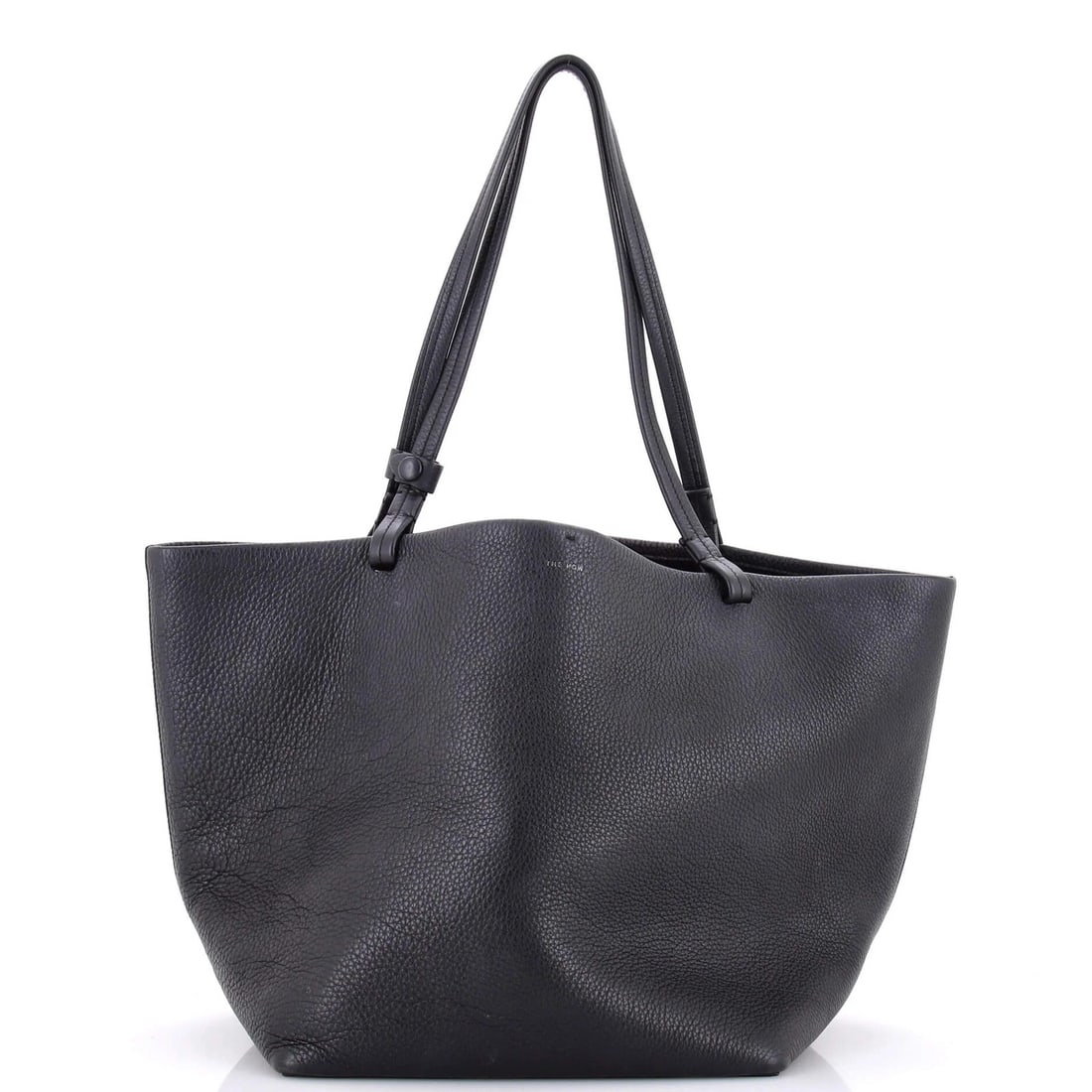 Tote Canvas with Leather Row Park XL: Tote Canvas with Leather Row Park XL Black leather exterior, suede interior, and classic design make this The Row Park Tote Canvas with Leather XL a timeless and versatile tote. Measuring 13" tall and