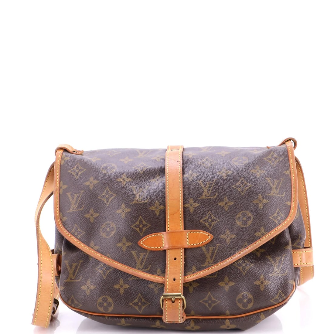 Saumur Handbag Louis Vuitton Monogram Canvas 30: Saumur Handbag Louis Vuitton Monogram Canvas 30 The Louis Vuitton Saumur Handbag in Brown Monogram Canvas 30 features a classic cross-body design with a 19-22" adjustable strap. Measuring 8" x 11" x 5