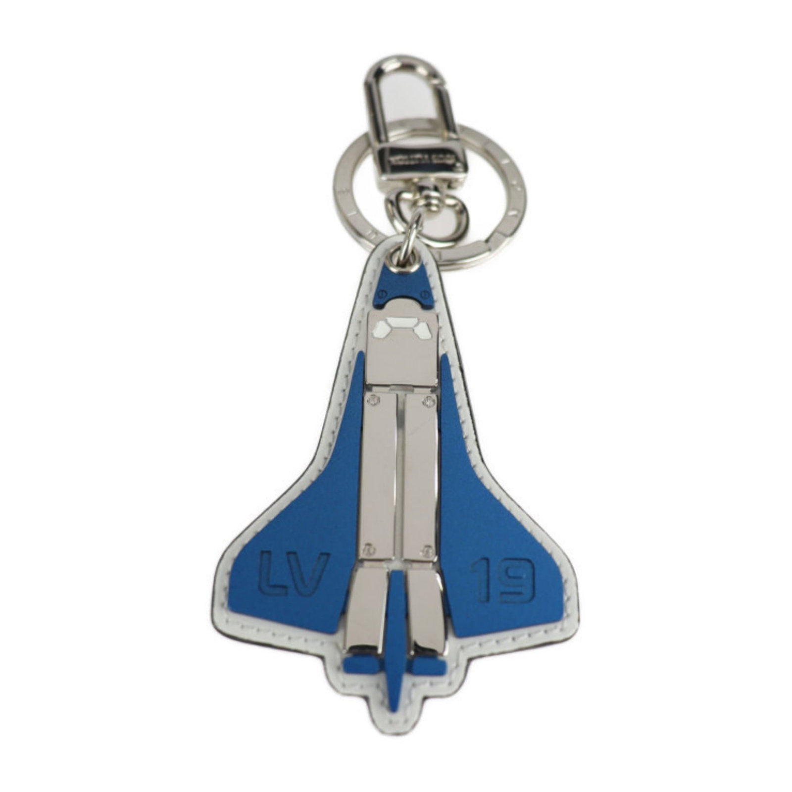 Louis Vuitton Louis Vuitton Porto Cl Mascot Locket Keychain Mp2214 Metal Leather Blue Silver White: Louis Vuitton Louis Vuitton Porto Cl Mascot Locket Keychain Mp2214 Metal Leather Blue Silver White Louis Vuitton's Porto Cl Mascot Locket Keychain features a striking blue and white design, combining