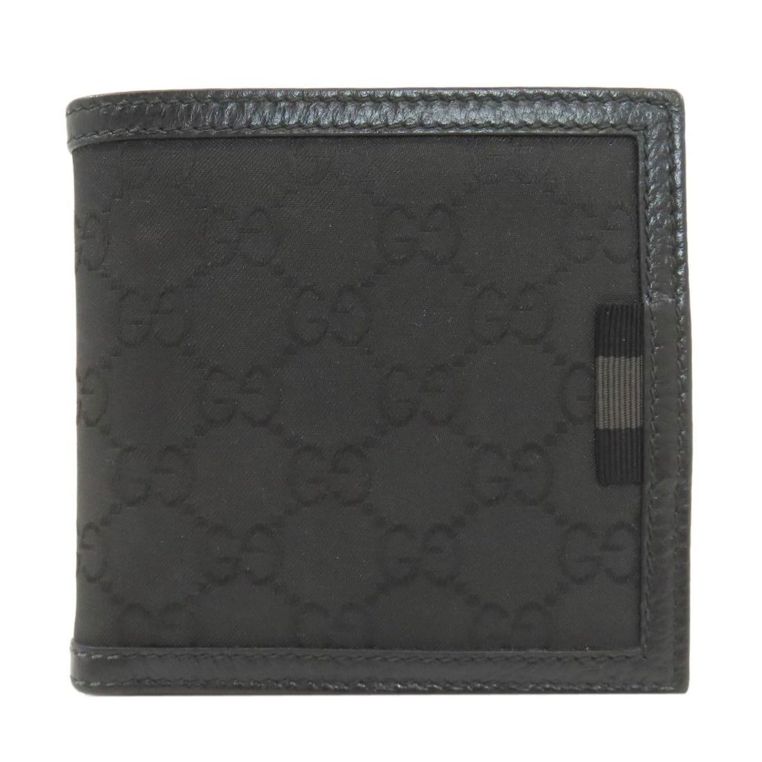 Gucci 150413 Outlet Gg Bifold Wallet With Coin Pocket Nylon: Gucci 150413 Outlet Gg Bifold Wallet With Coin Pocket Nylon Black nylon bifold wallet with coin pocket from GUCCI, featuring a sleek design and functional coin pocket for added convenience. This walle