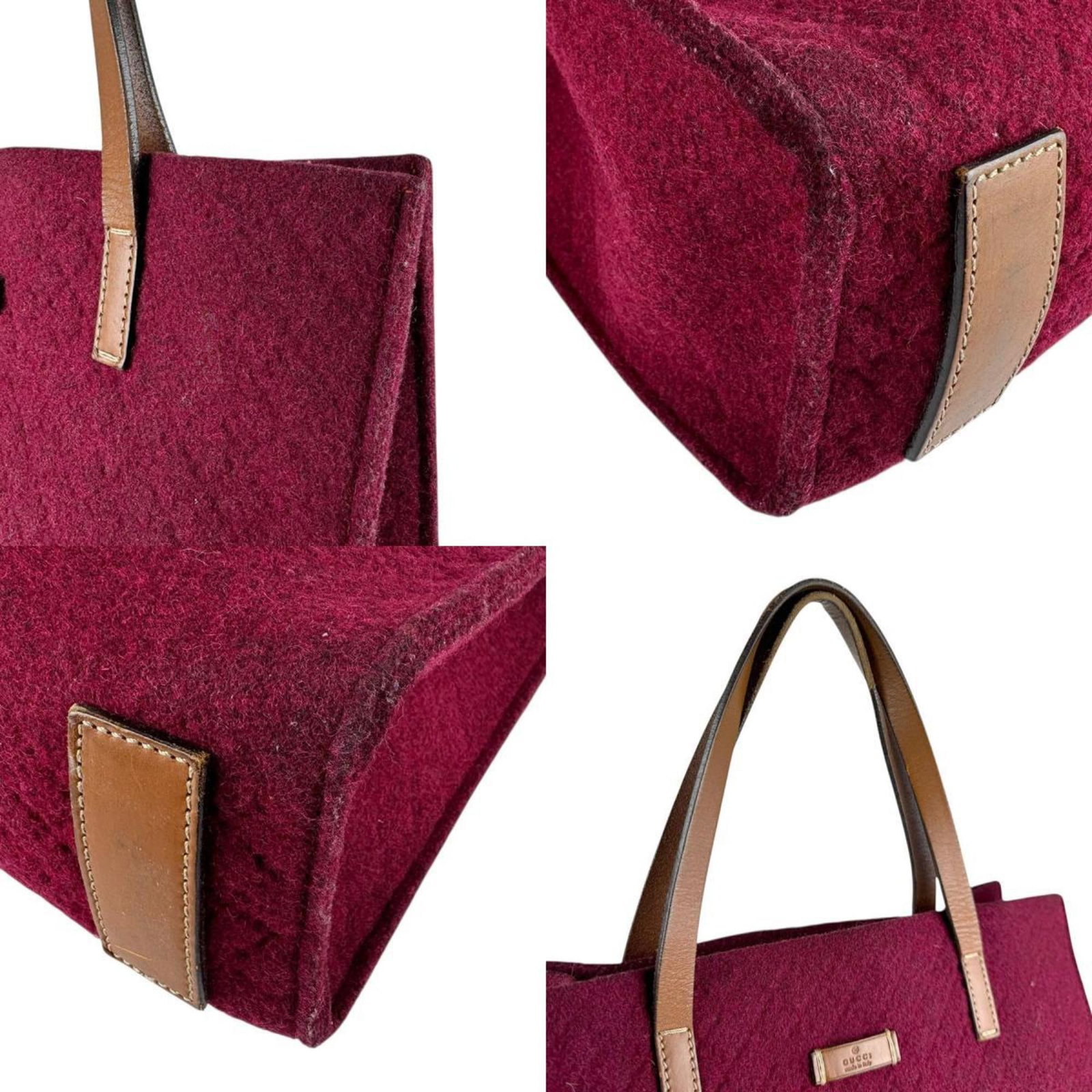 Felt Leather Gucci Handbag - 4