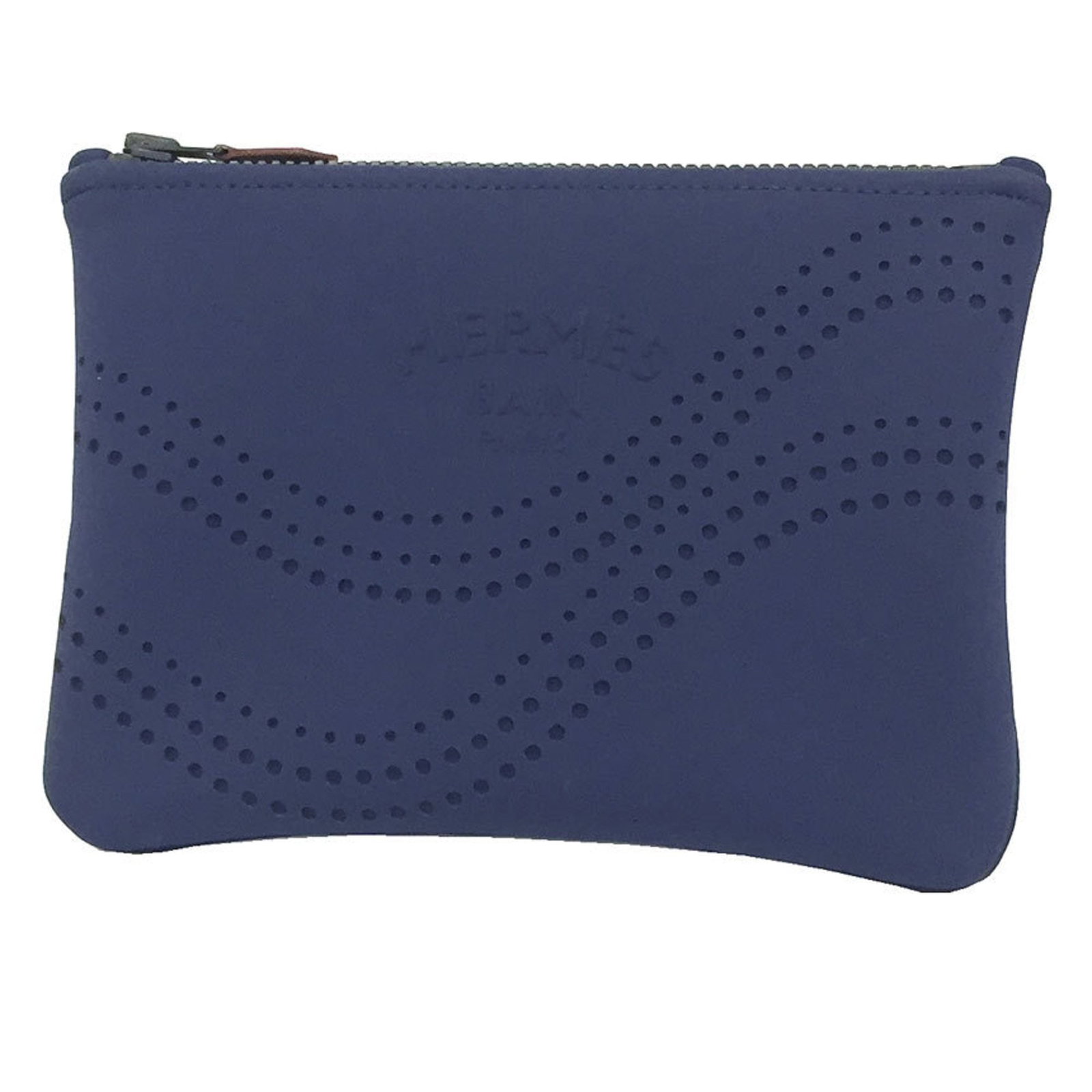 Pouch Polyamide Hermes: Pouch Polyamide Hermes Pouch Polyamide Hermes is a navy-colored pouch made from polyamide material, measuring 16cm x 22cm x 6.29'' x 8.66''. It comes in a box and bears a signature. The pouch is a not