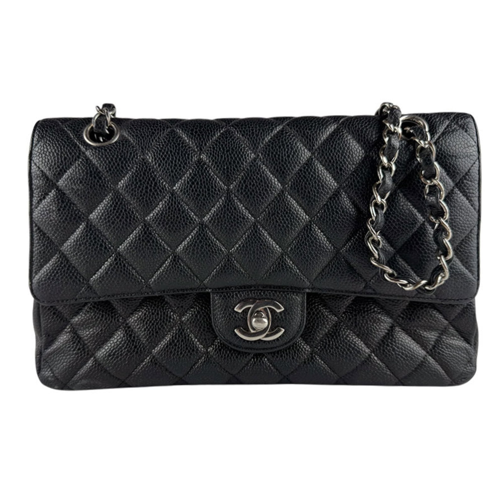 Calfskin Grained Chanel Bag Shoulder: Calfskin Grained Chanel Bag Shoulder Black Grained Calfskin Chanel Shoulder Bag: A sleek and sophisticated shoulder bag crafted from high-quality grained calfskin, featuring a classic Chanel design.