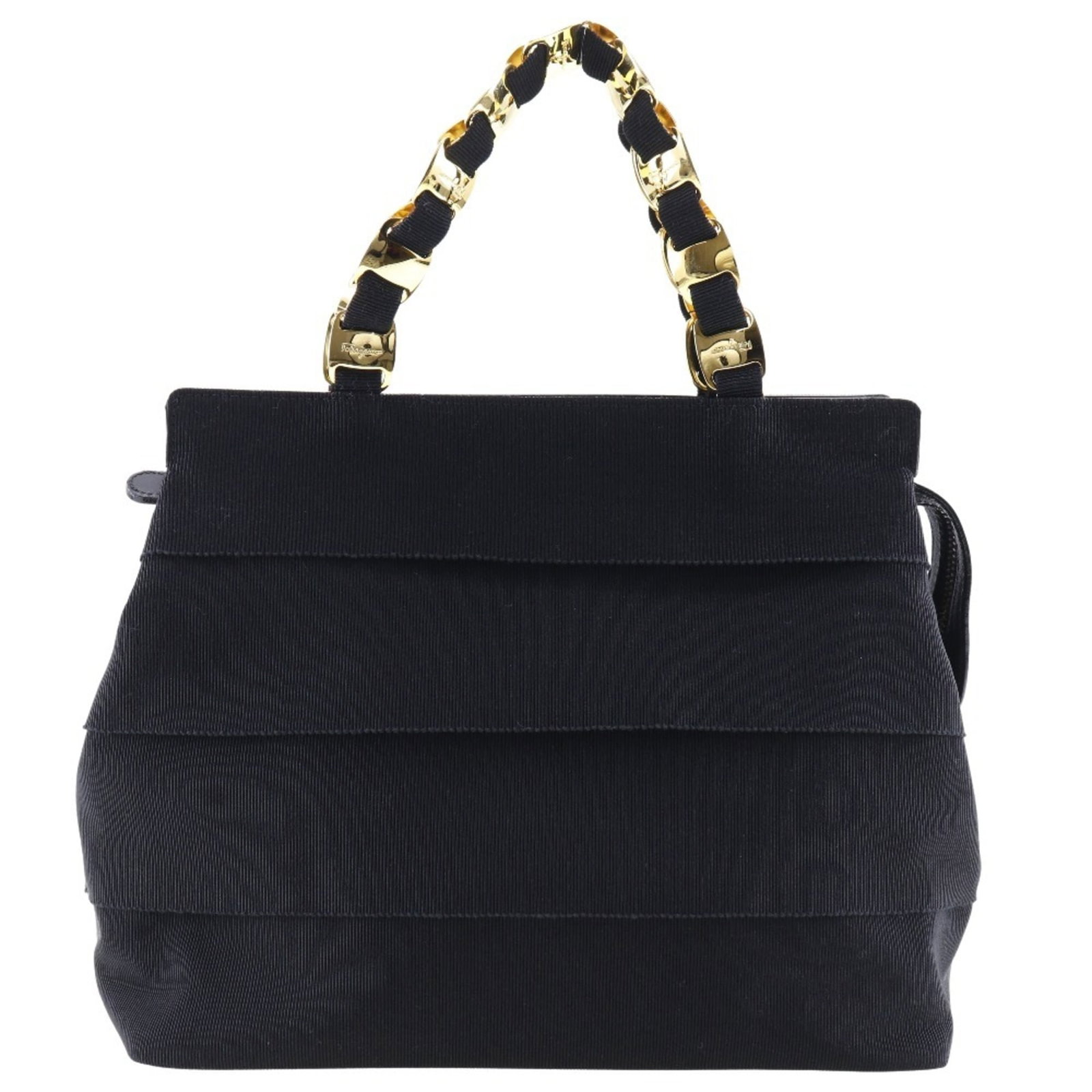 Salvatore Ferragamo Handbag Canvas: Salvatore Ferragamo Handbag Canvas Canvas Handbag from Salvatore Ferragamo, Made in Italy, Features Black Color, Zipper Closure, and 445g Weight. Includes Dust Bag and Measures 21cm x 25cm x 11cm. A C