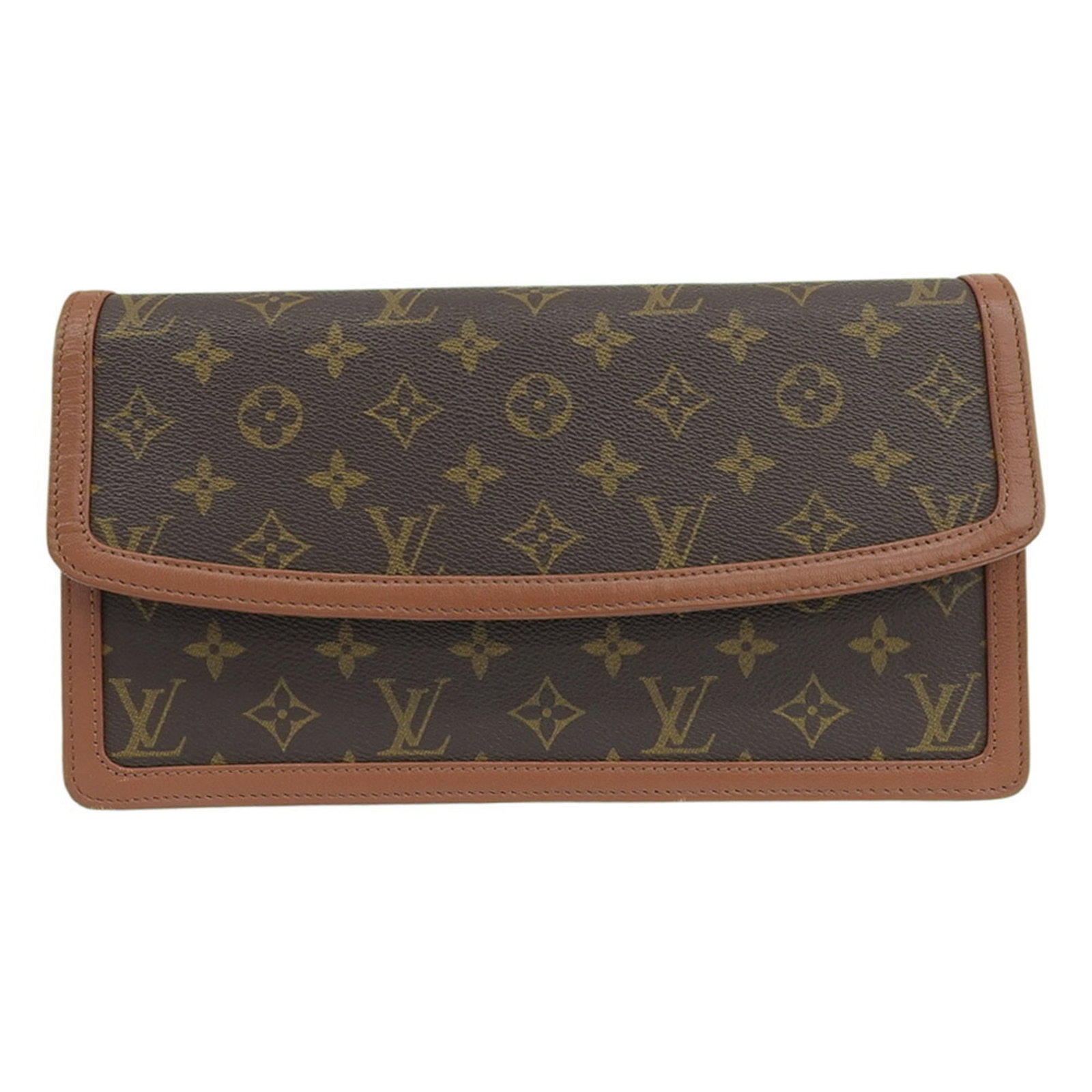 Pochette Monogram Clutch Bag Louis Vuitton: Pochette Monogram Clutch Bag Louis Vuitton Monogram pattern adorns this sleek Louis Vuitton clutch bag, crafted from high-quality materials. Measuring 16.5cm x 29cm x 6.5cm, the pochette features a cl