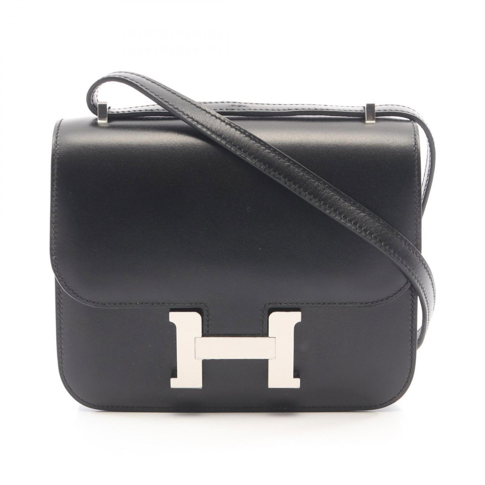 Calf Leather Handbag Box Hermes Shoulder: Calf Leather Handbag Box Hermes Shoulder Box calf leather construction provides a sturdy and elegant base for this Constance shoulder bag. The black color and gold hardware add a touch of sophisticati