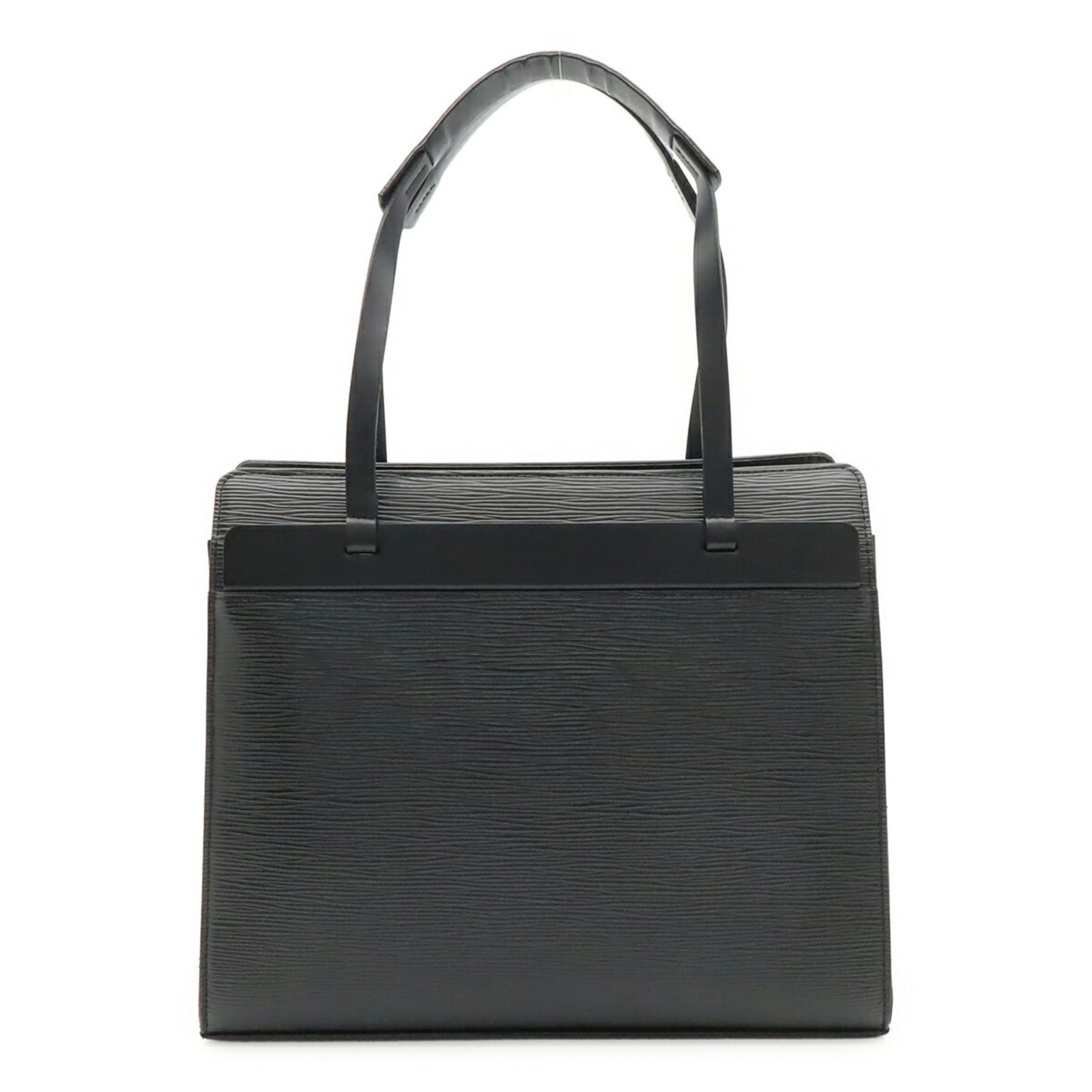 Epi Leather Louis Vuitton Tote Shoulder Bag: Epi Leather Louis Vuitton Tote Shoulder Bag Black Epi leather shoulder bag with a classic tote design, measuring 26.5cm x 31.5cm x 10.5cm. Weighing 810g, this stylish bag features Epi leather construc