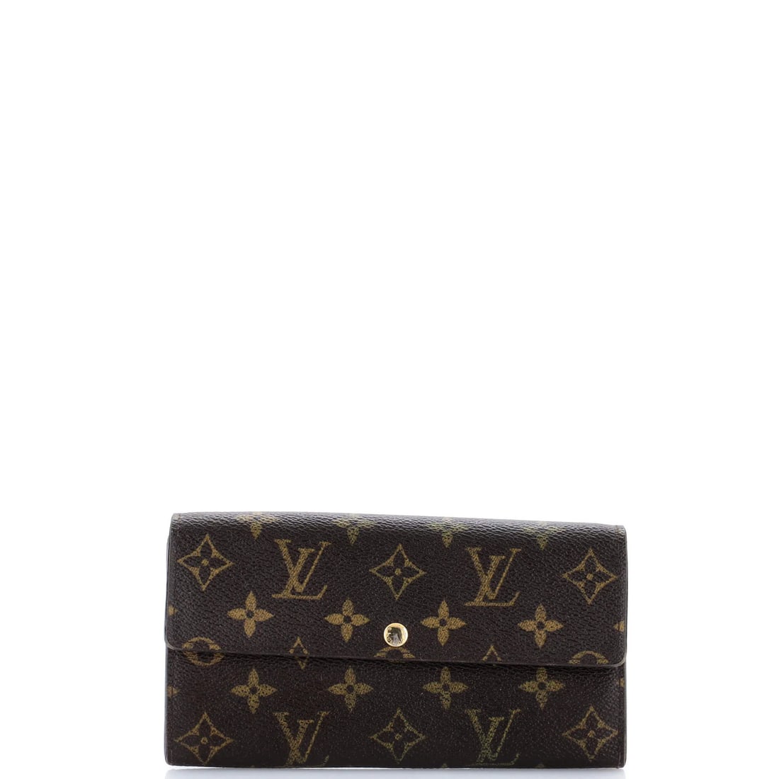Canvas monogram Louis Vuitton Wallet Vintage Sarah: Canvas monogram Louis Vuitton Wallet Vintage Sarah Canvas monogram Louis Vuitton Wallet Vintage Sarah features a classic brown design with gold hardware, adorned with the iconic monogram pattern. This
