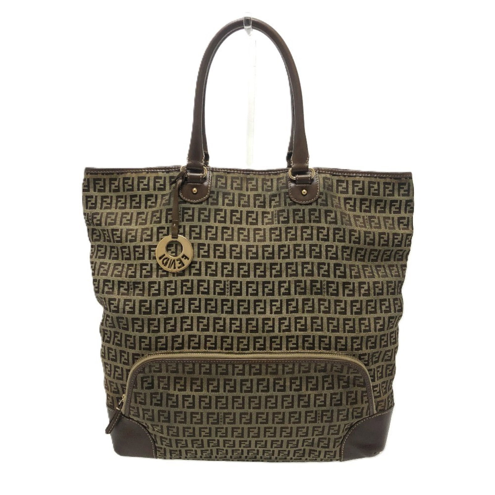 Fendi Handbag Shoulder Bag Tote Bag Zucchino Canvas Leather: Fendi Handbag Shoulder Bag Tote Bag Zucchino Canvas Leather Fendi's Zucchino canvas leather tote bag features a classic design with a beige color and structured shape, making it a timeless accessory