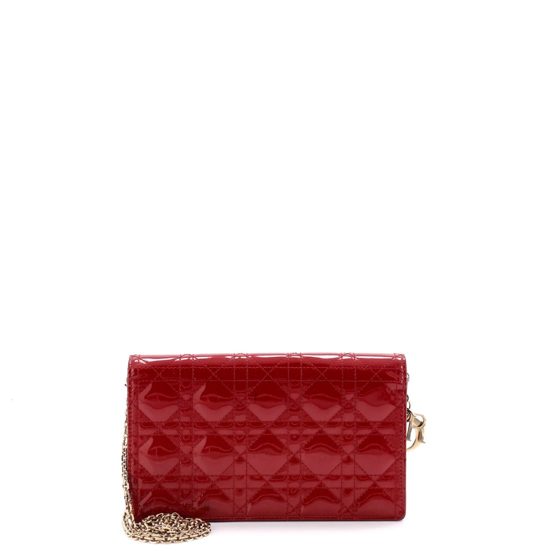 Chain Pouch Cannage Quilt Patent Lady Christian Dior (1 of 6)