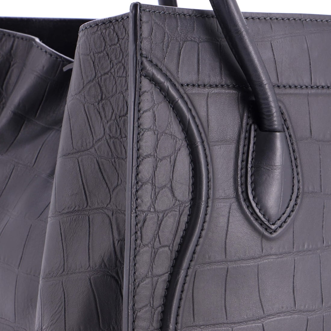 Crocodile Leather Embossed Medium Celine Phantom Bag - 6