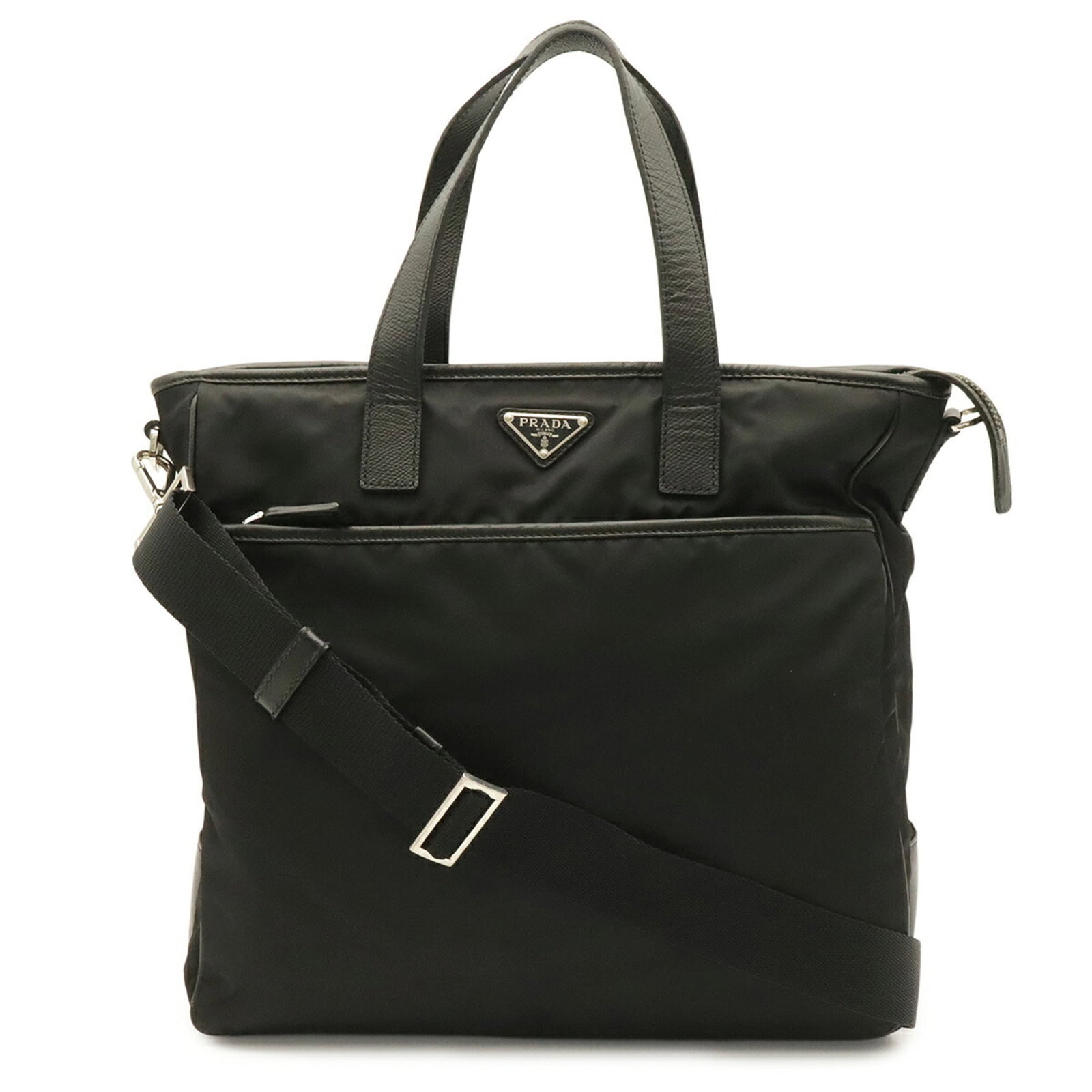 Prada Handbag Shoulder Bag Tote Bag Nylon Leather: Prada Handbag Shoulder Bag Tote Bag Nylon Leather Prada Country of Origin: Italy, Brand: Prada, Material: Nylon, Leather, Color: Black, Size: 34.5cm x 34cm x 10cm. This Prada shoulder bag tote bag