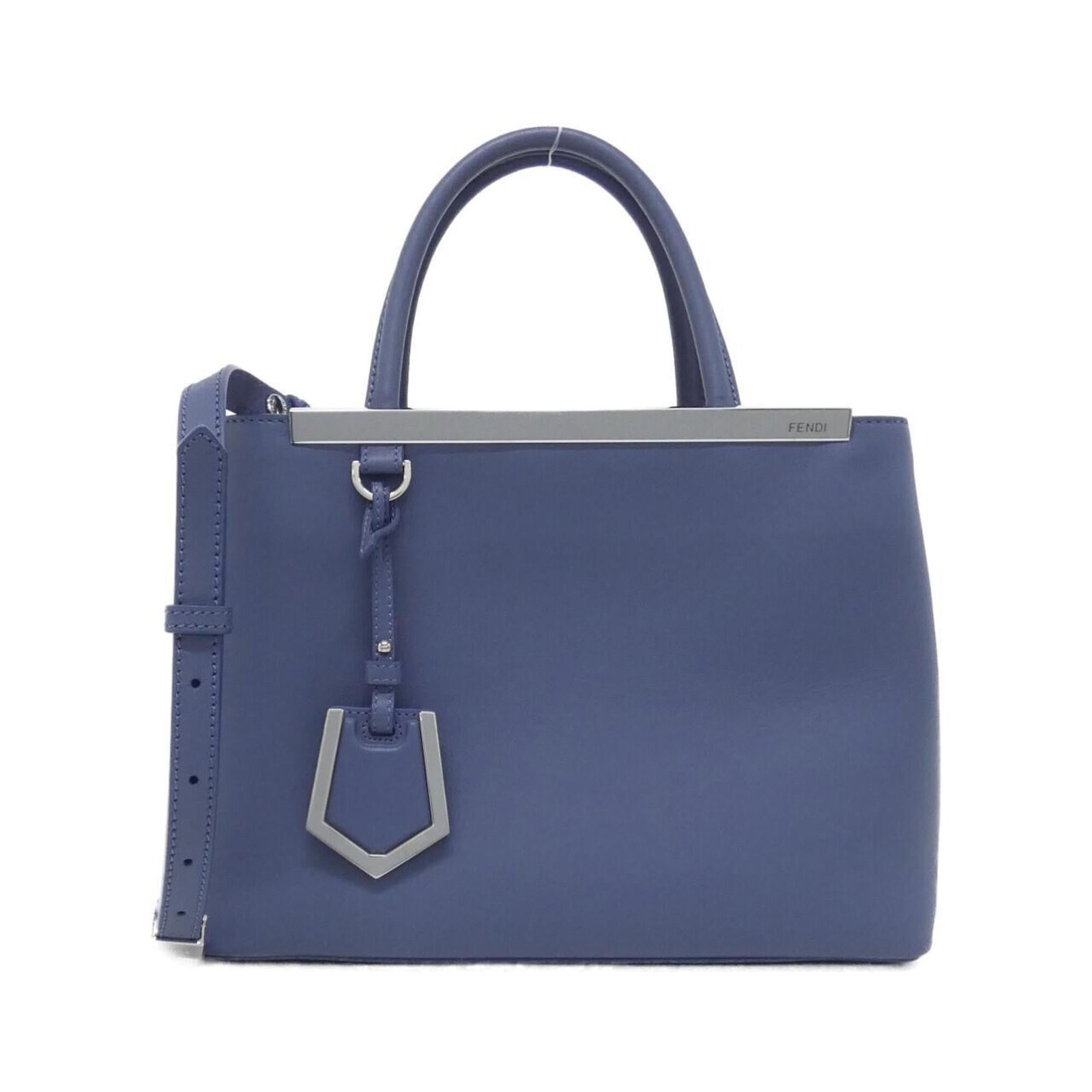 Handbag Leather Fendi: Handbag Leather Fendi The Fendi MPN 8BH253 3WL Handbag is a stunning blue calfskin leather handbag with silver hardware, measuring 21cm x 26cm x 12cm. Its sleek design and premium leather make it a st