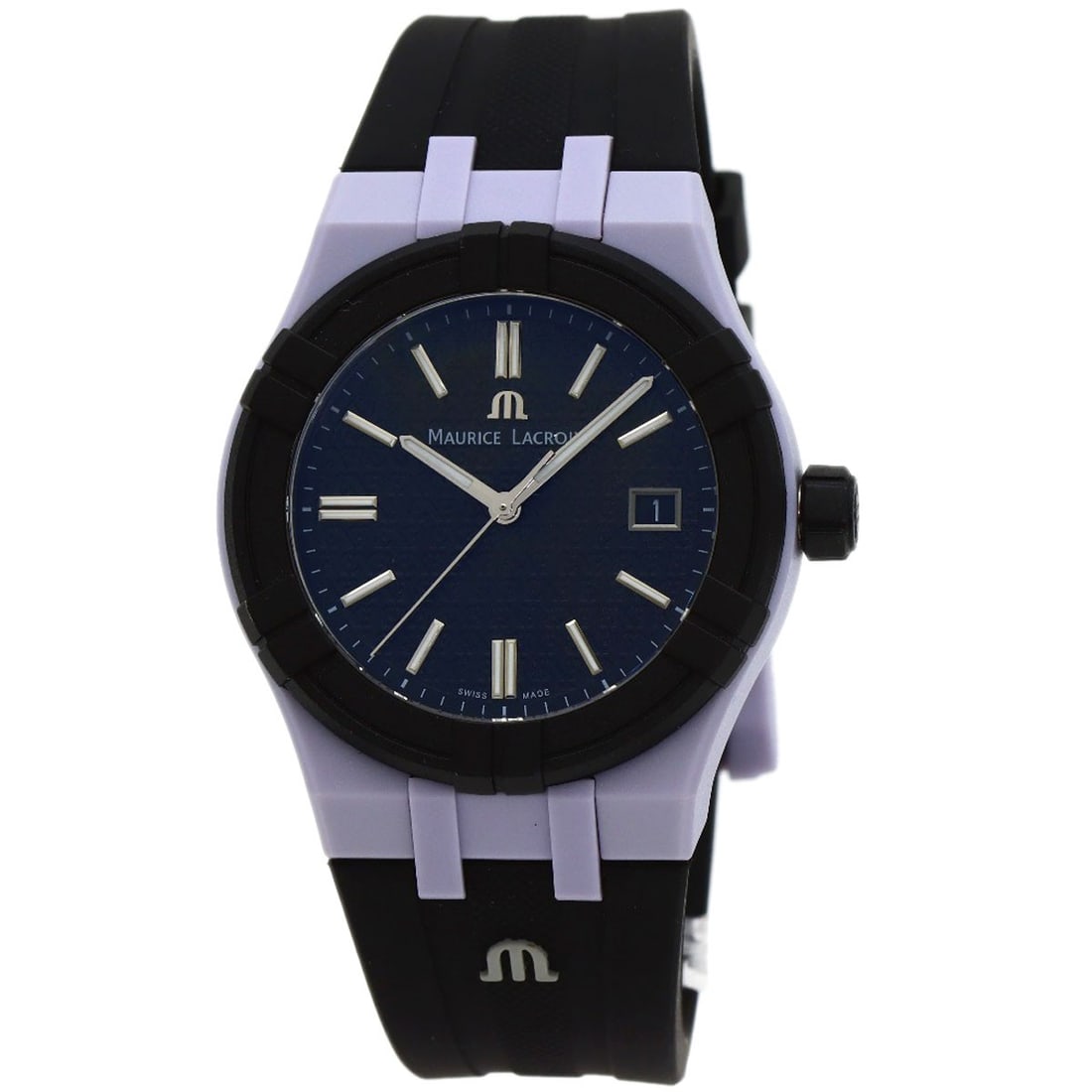 Maurice Lacroix Icon Tide Watches Ai2008-20Yzo-200-0 Plastic/ Rubber: Maurice Lacroix Icon Tide Watches Ai2008-20Yzo-200-0 Plastic/ Rubber The Maurice Lacroix Icon Tide Ai2008-20Yzo-200-0 Plastic/Rubber watch boasts a sleek black design, featuring an analog display and