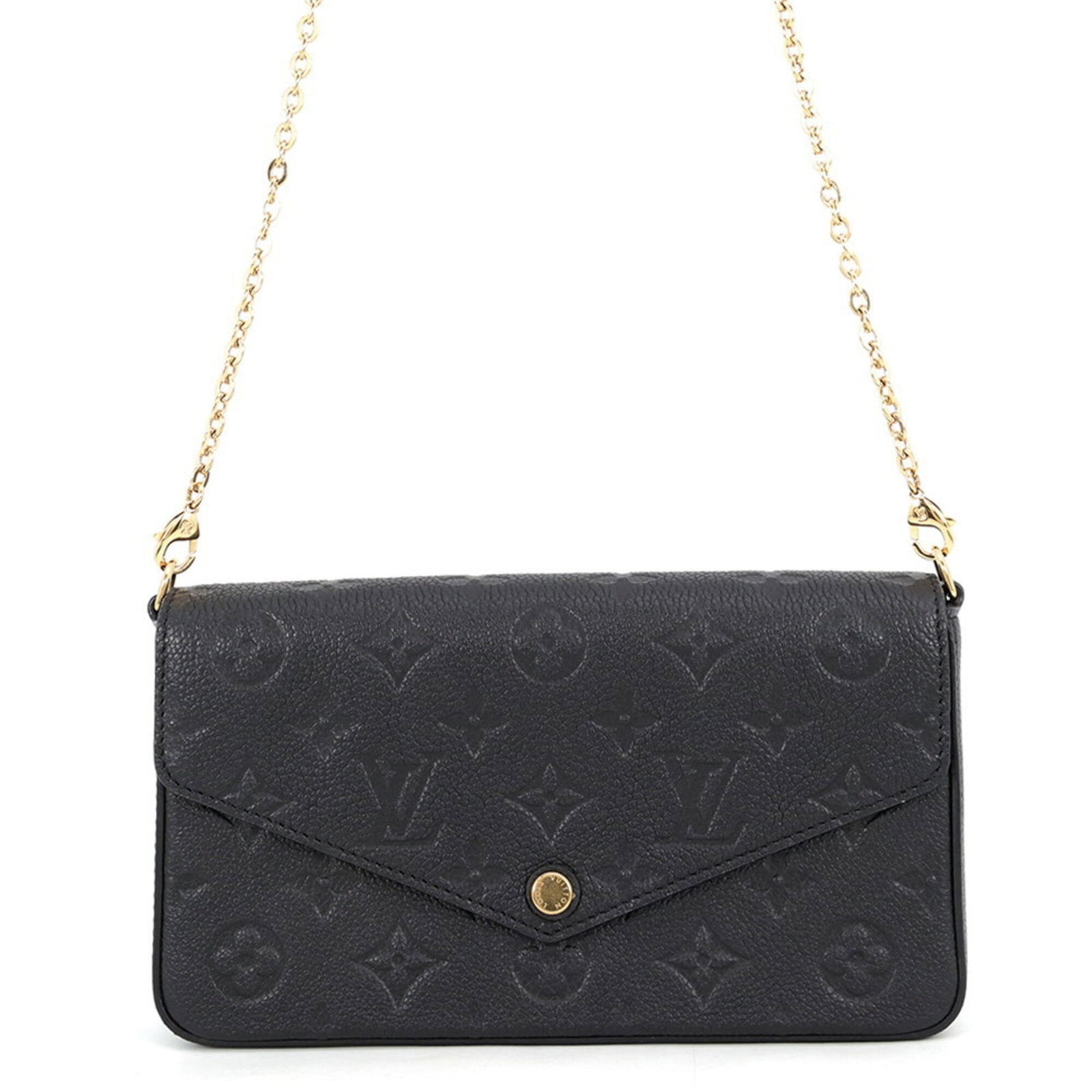 Vuitton Monogram Empreinte Chain Wallet Shoulder: Vuitton Monogram Empreinte Chain Wallet Shoulder The Louis Vuitton Monogram Empreinte Chain Wallet Shoulder boasts a sleek, modern design with the iconic Monogram Empreinte pattern. Made from high-qua