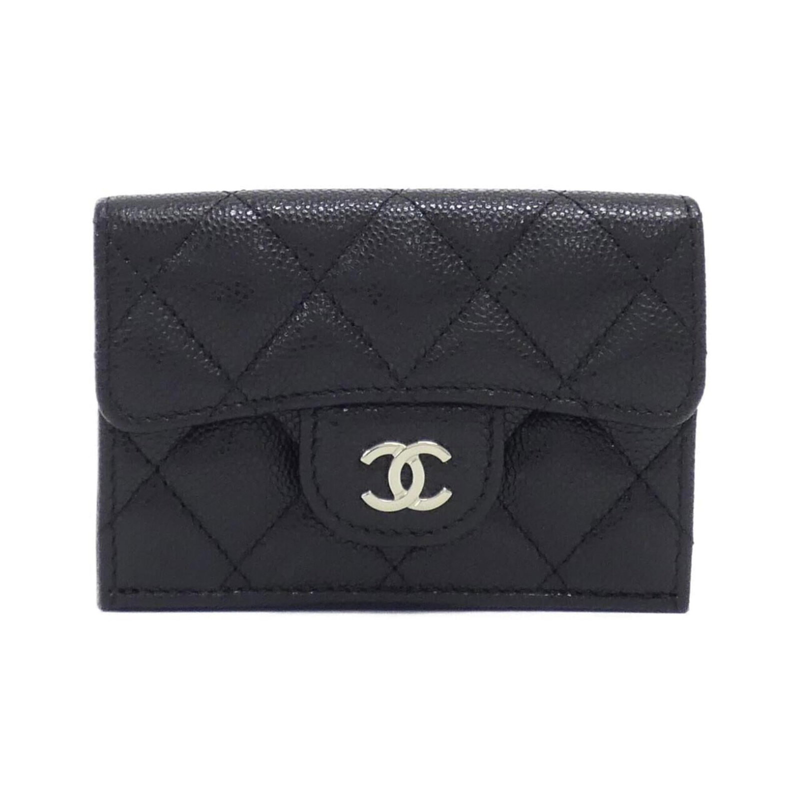 Chanel Wallet (Tri-Fold) Grained Calfskin: Chanel Wallet (Tri-Fold) Grained Calfskin The Chanel Wallet (Tri-Fold) Grained Calfskin is a classic design featuring a tri-fold layout, made from high-quality grained calfskin. Measuring 8cm x 11cm