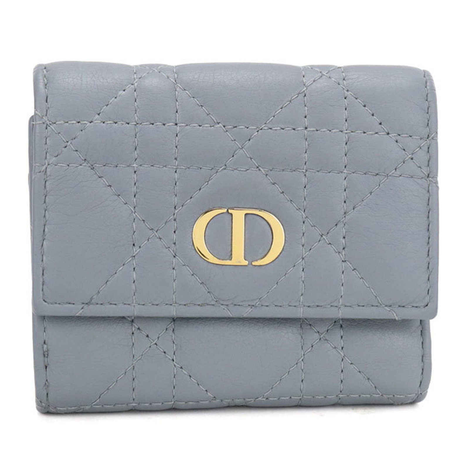 Christian Dior Wallet (Tri-Fold) Leather: Christian Dior Wallet (Tri-Fold) Leather The Christian Dior tri-fold wallet is a stylish and functional accessory made from high-quality calfskin leather. Its classic design and sleek blue color make