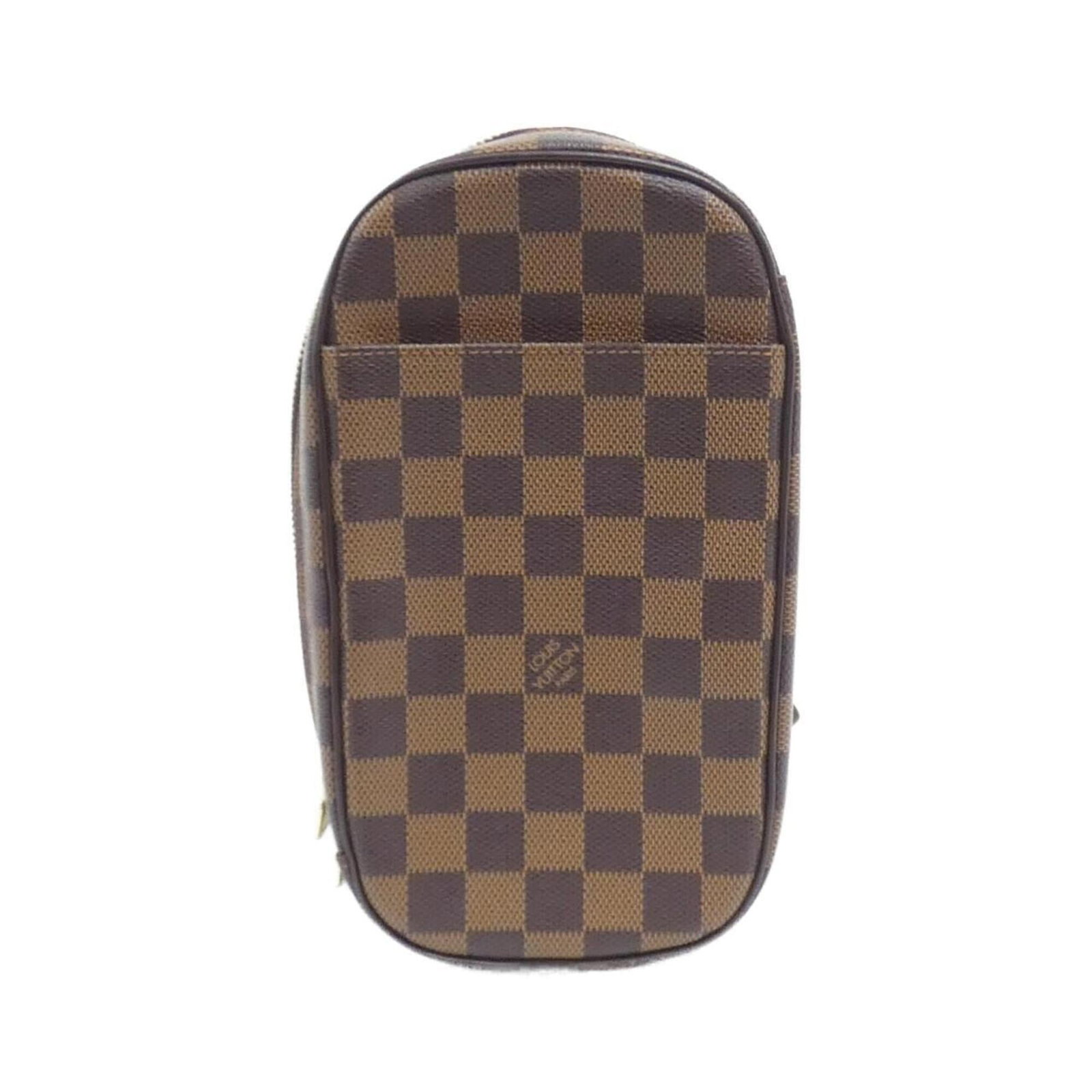 Coated Canvas Pochette Bag Shoulder Louis Vuitton: Coated Canvas Pochette Bag Shoulder Louis Vuitton Coated canvas, Ebene color, gold hardware, and a signature make this Louis Vuitton MPN N48048 Pochette bag a stylish accessory. Measuring 23cm x 13cm 