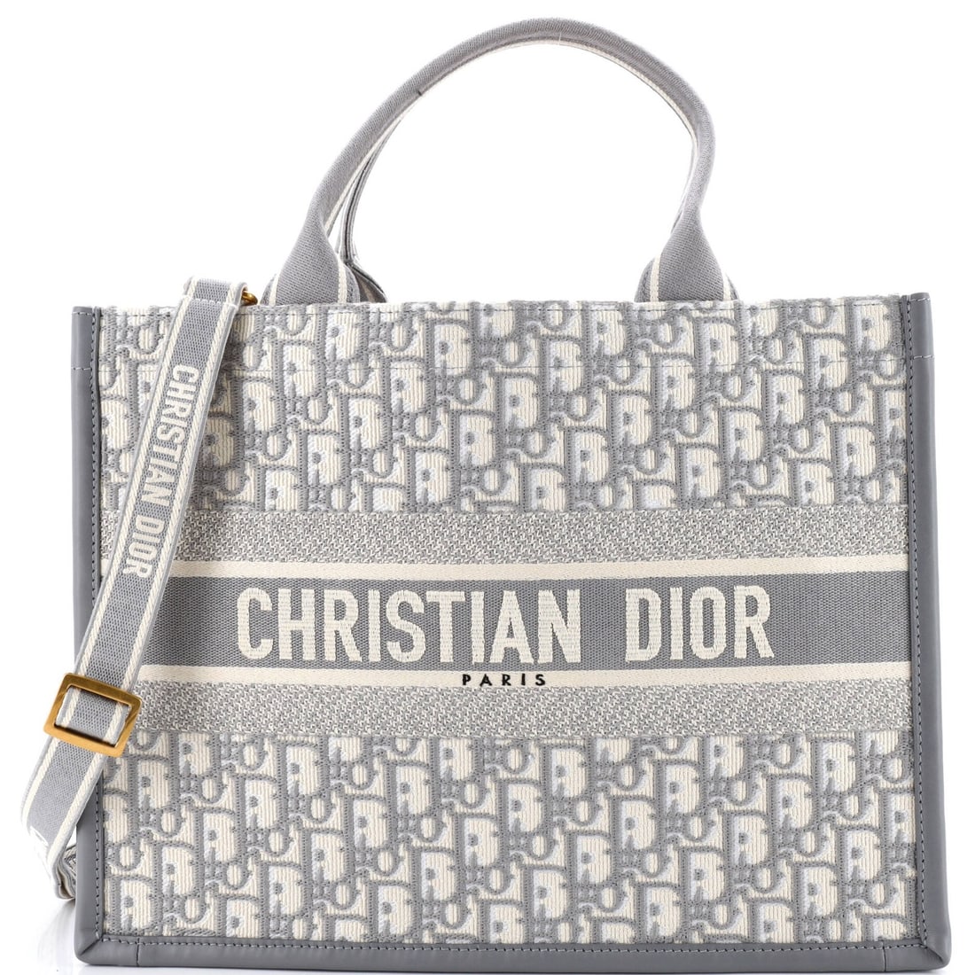 Oblique Canvas Medium Book Dior Strap Christian Tote: Oblique Canvas Medium Book Dior Strap Christian Tote Oblique Canvas Medium Book Dior Strap Tote in Gray. This Christian Dior medium book tote features a classic design with a canvas plain exterior