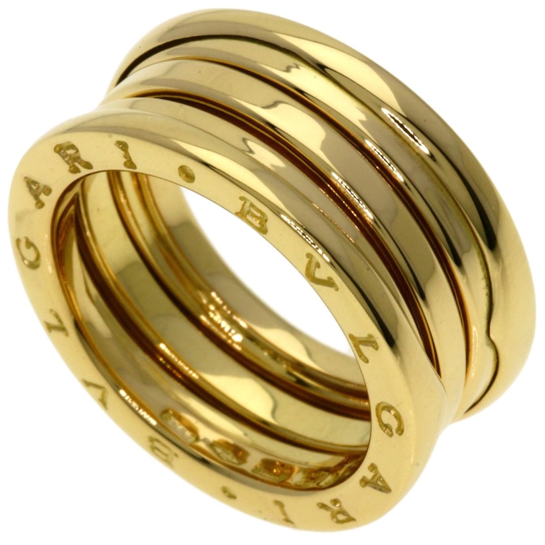 Bvlgari B.Zero1 3 Band #52 Ring K18 Yellow Gold: Bvlgari B.Zero1 3 Band #52 Ring K18 Yellow Gold K18 Yellow Gold Bvlgari B.Zero1 3 Band #52 Ring is a luxurious piece featuring 18k gold metal with a gold exterior and no main stone. Its signature styl