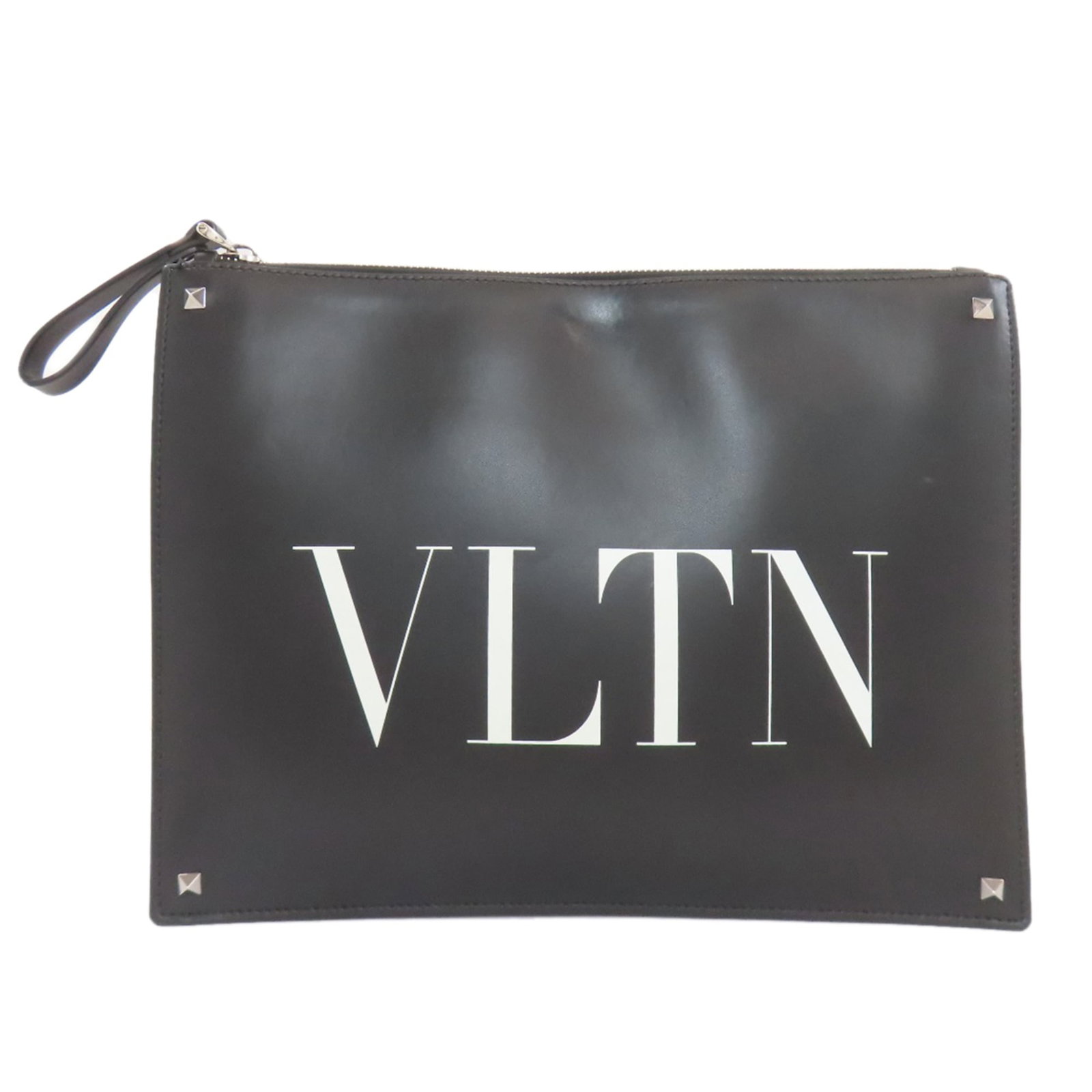 Valentino Clutch Bag Leather: Valentino Clutch Bag Leather The Valentino Clutch Bag Leather is a sleek and sophisticated black calfskin clutch, measuring 23cm x 30cm x 6cm. Its classic design and high-quality leather make it a tim
