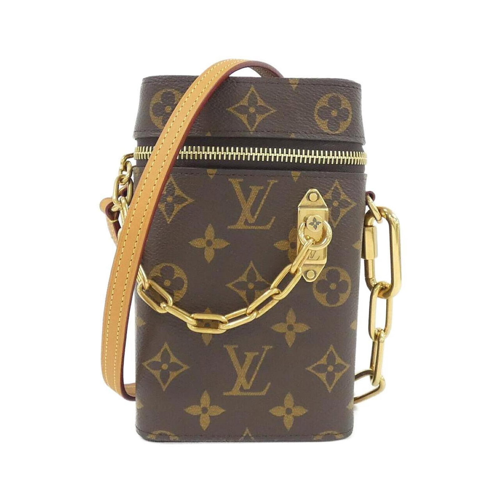 Louis Vuitton Handbag Coated Canvas: Louis Vuitton Handbag Coated Canvas Coated canvas construction provides durability and style to this Louis Vuitton handbag, while matte gold hardware adds a touch of sophistication. With its compact