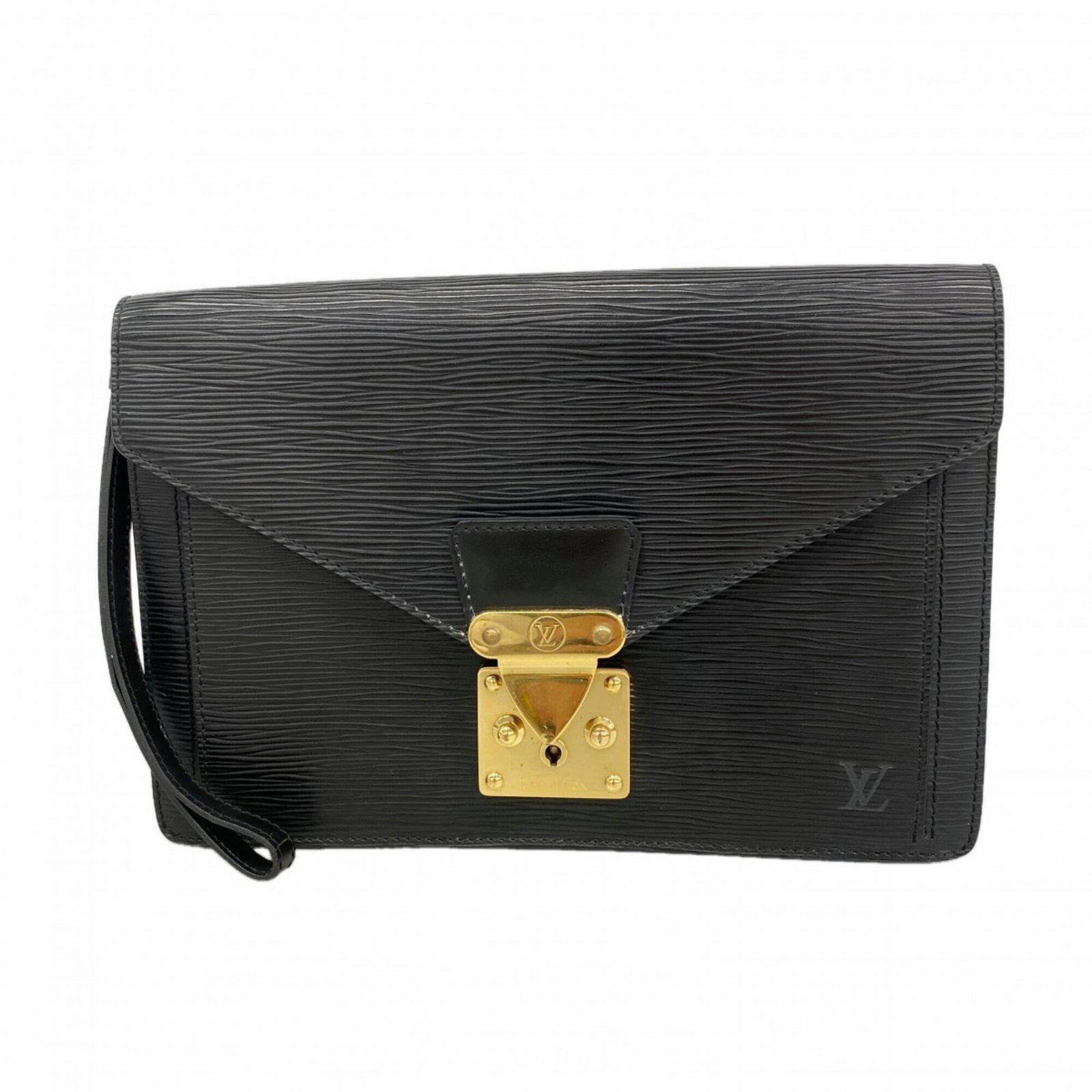 Louis Vuitton Bag: Louis Vuitton Bag Louis Vuitton's M52612 Clutch bag boasts a sleek Noir color and compact dimensions, measuring 18cm x 26cm x 5cm. This stylish bag is designed to be carried with ease, its size and sh