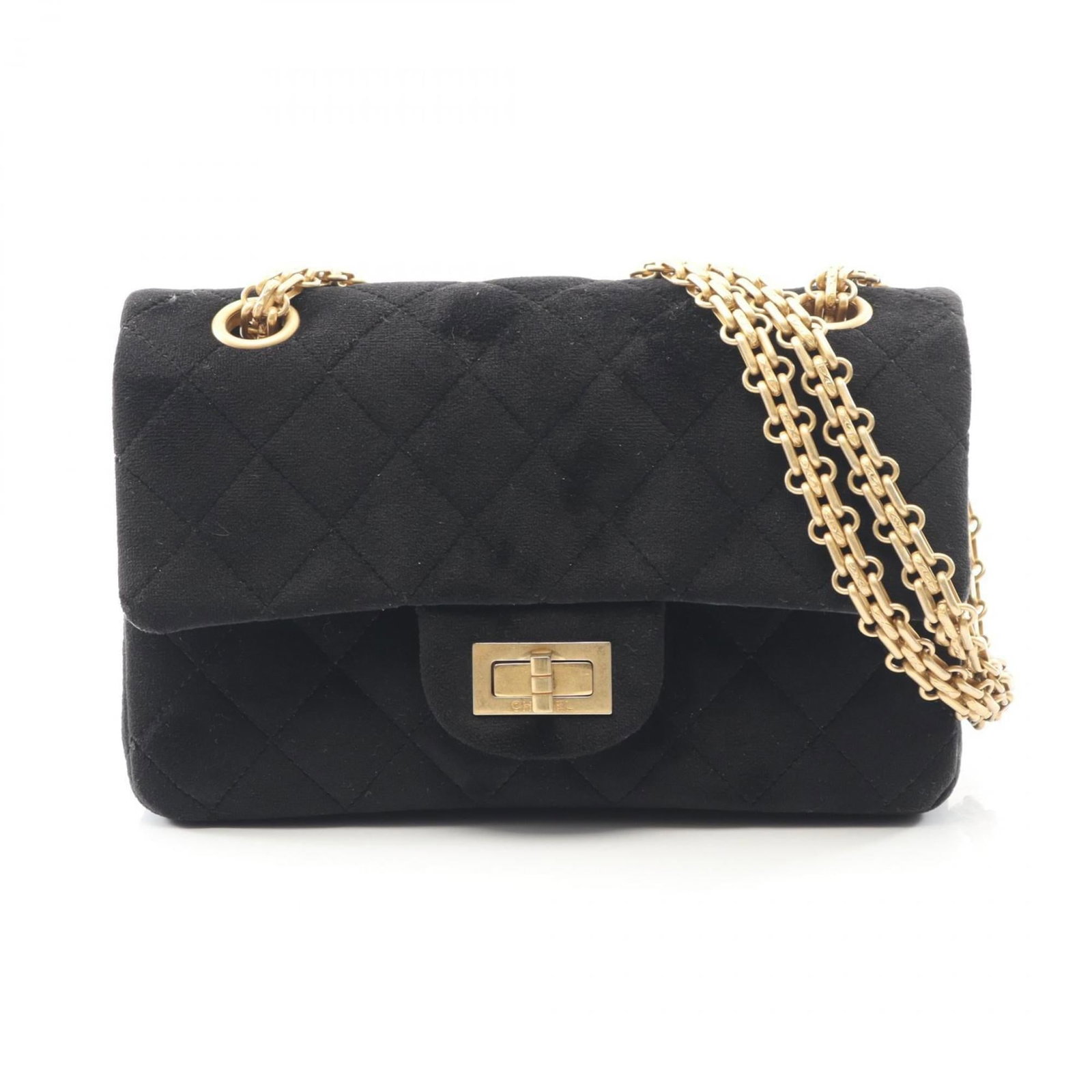 Shoulder Bag Fabric Chanel: Shoulder Bag Fabric Chanel Black Chanel shoulder bag made from fabric, measuring 13cm x 20cm x 7.5cm. This small bag features a simple design with a rectangular shape and a flat bottom, making it a