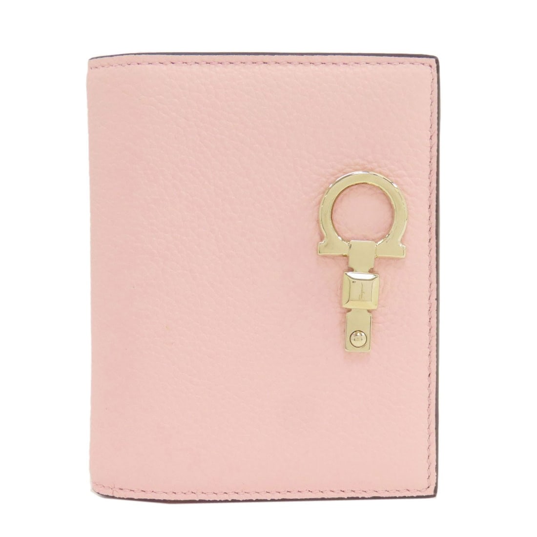 Ferragamo Salvatore Gancinihardware Wallet Leather Bifold With Coin Pocket: Ferragamo Salvatore Gancinihardware Wallet Leather Bifold With Coin Pocket Pink leather bifold wallet with coin pocket, a classic Salvatore Ferragamo design, features a striking exterior color that