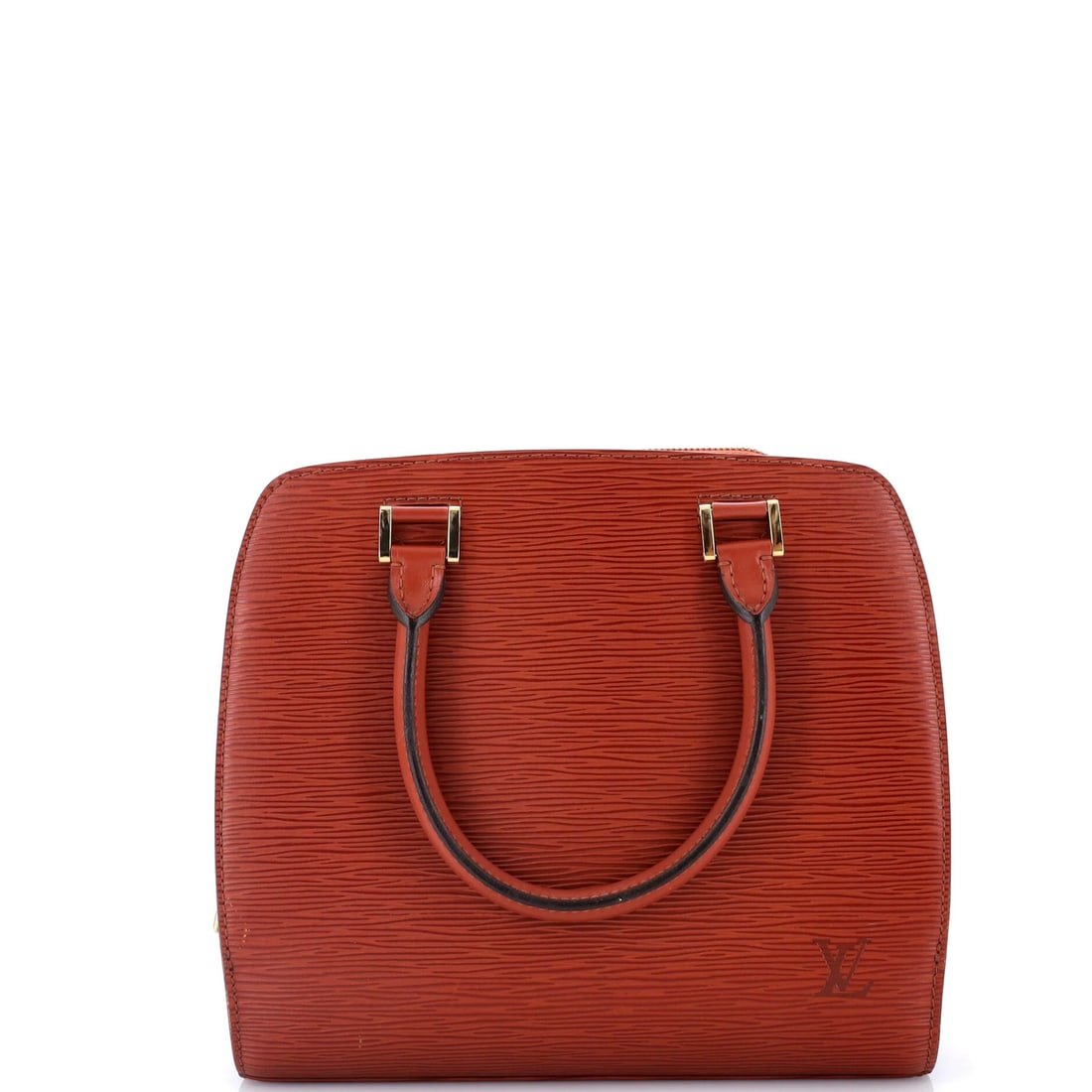 Louis Vuitton Pont Neuf Handbag Epi Leather PM: Louis Vuitton Pont Neuf Handbag Epi Leather PM The Louis Vuitton Pont Neuf Handbag Epi Leather PM boasts a rich, brown Epi leather exterior with subtle silver accents, adding a touch of