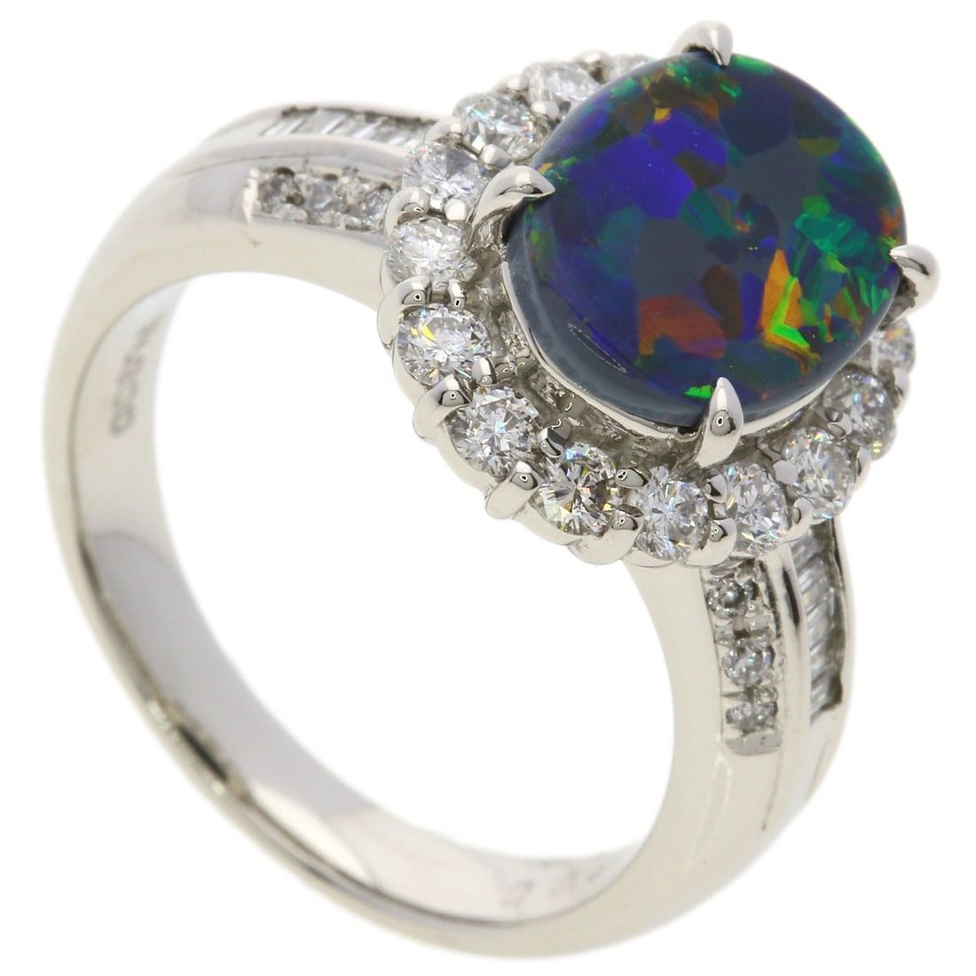 1.3Ct Black Opal Diamond Ring Platinum Pt900 9.6G (1 of 13)