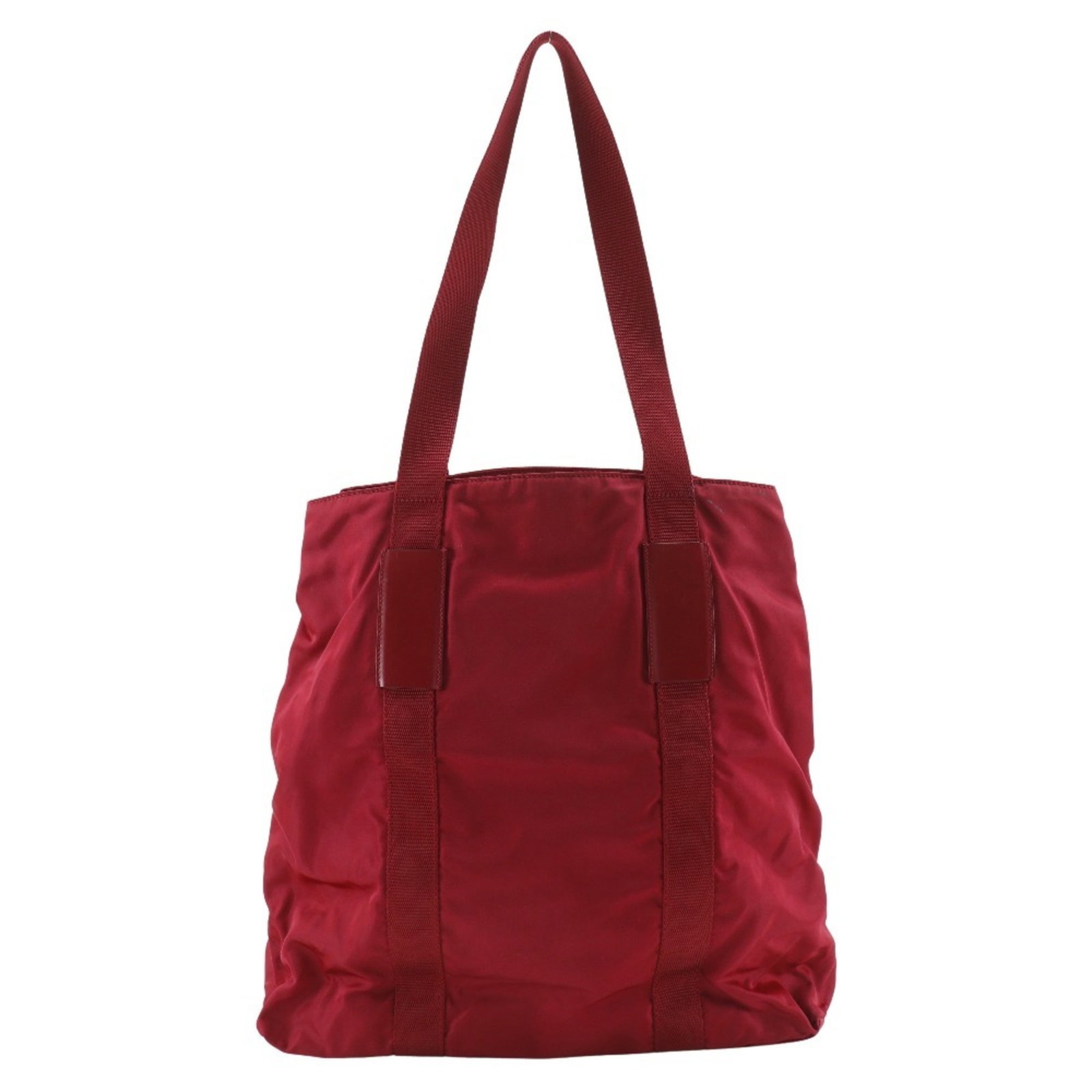 Tote Bag Nylon Prada: Tote Bag Nylon Prada Tote bag in vibrant red nylon, featuring an open closure and a zipper pocket for added convenience. The bag's compact size and lightweight design make it easy to carry, with a