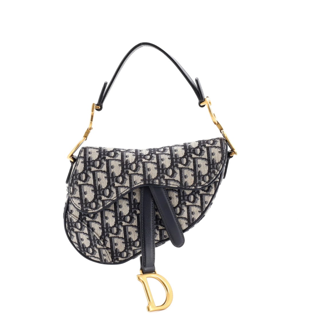 Canvas Oblique Christian Dior Saddle Mini: Canvas Oblique Christian Dior Saddle Mini Canvas Oblique Christian Dior Saddle Mini - A stylish and compact shoulder bag with a signature blue canvas exterior, featuring a classic oblique design and