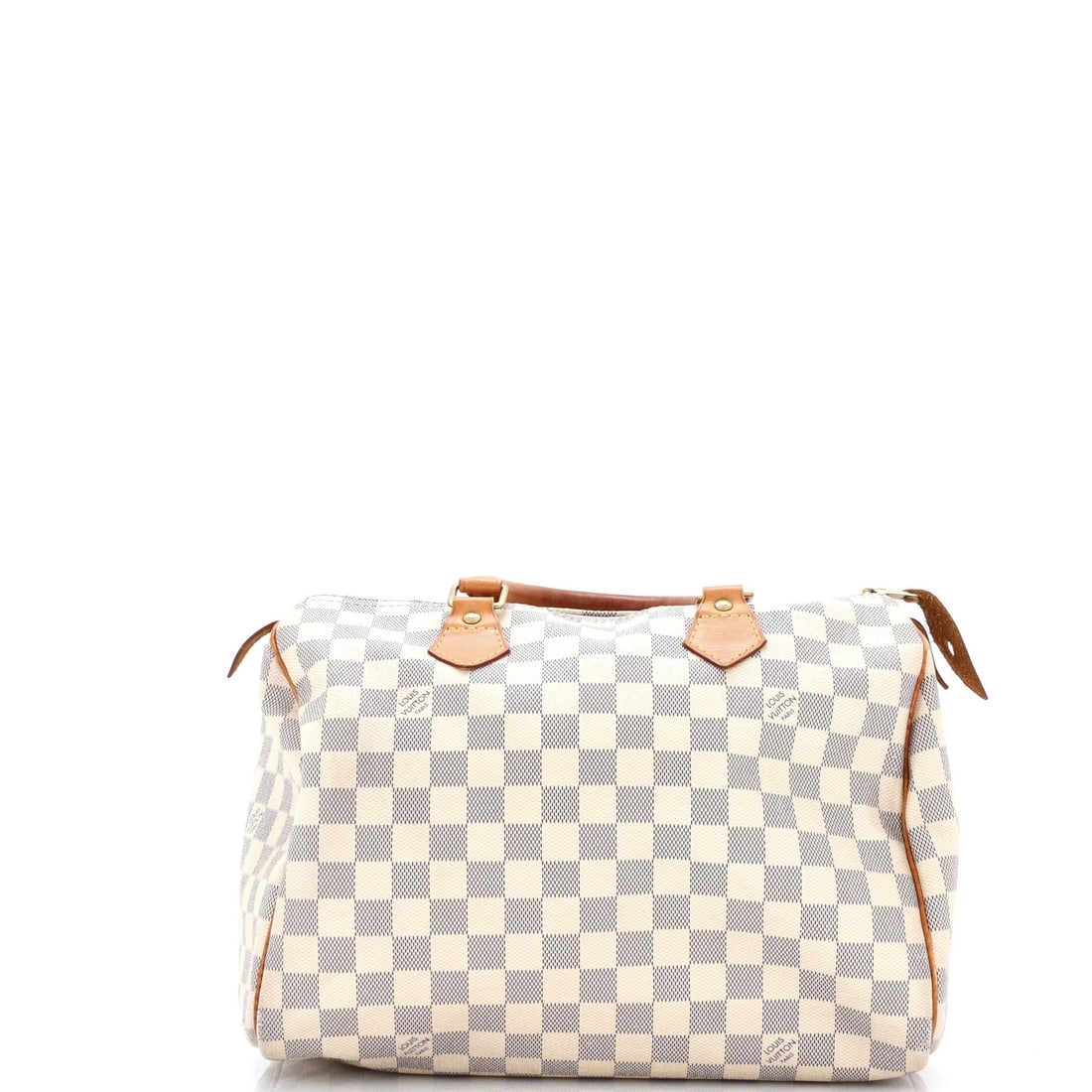 Vuitton Speedy Louis Handbag Damier: Vuitton Speedy Louis Handbag Damier White canvas coated Louis Vuitton Speedy Louis Handbag Damier in Very Good condition, featuring a classic top handle design with a 30" drop and neutral interior.