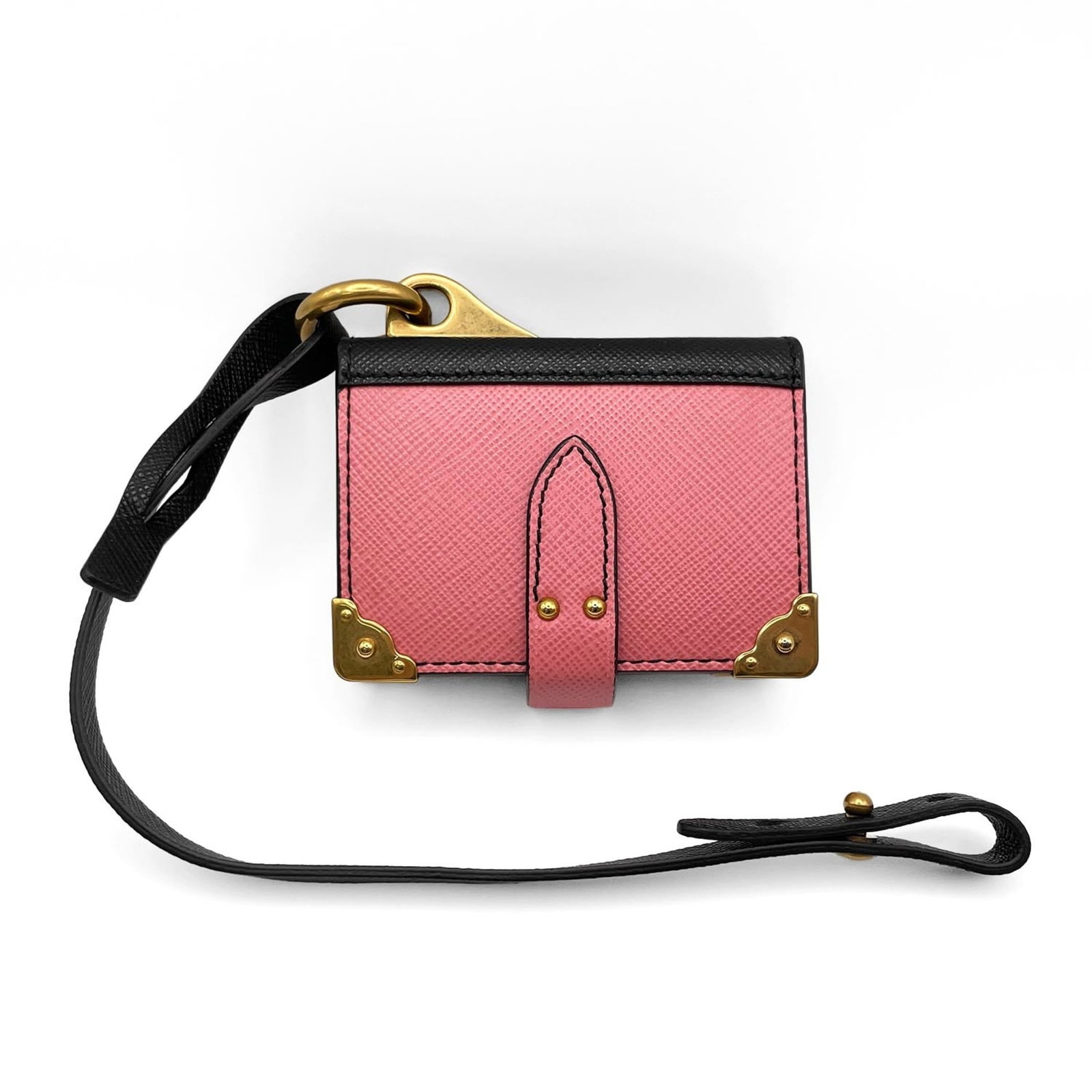 Prada metal leather keyring - 2