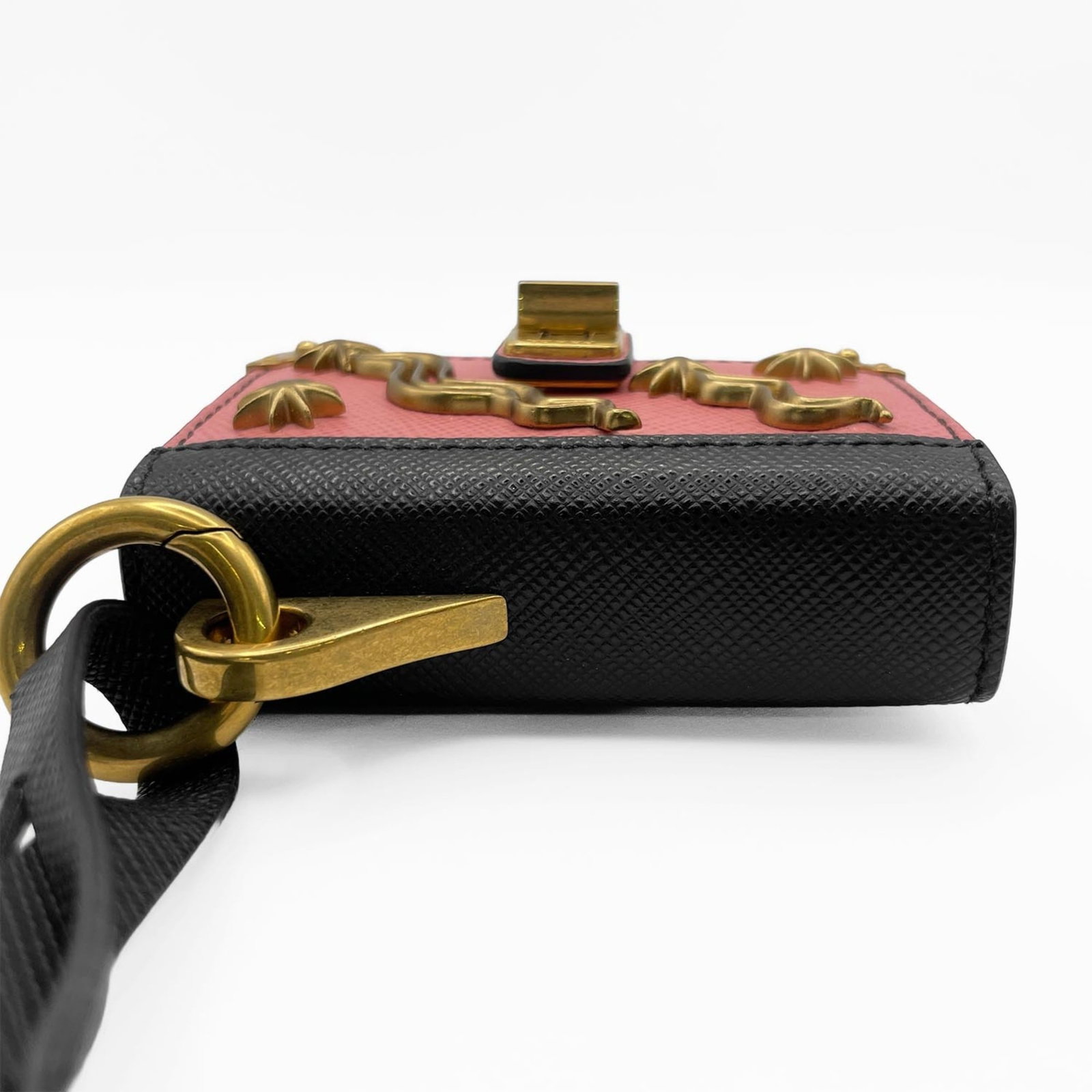 Prada metal leather keyring - 9