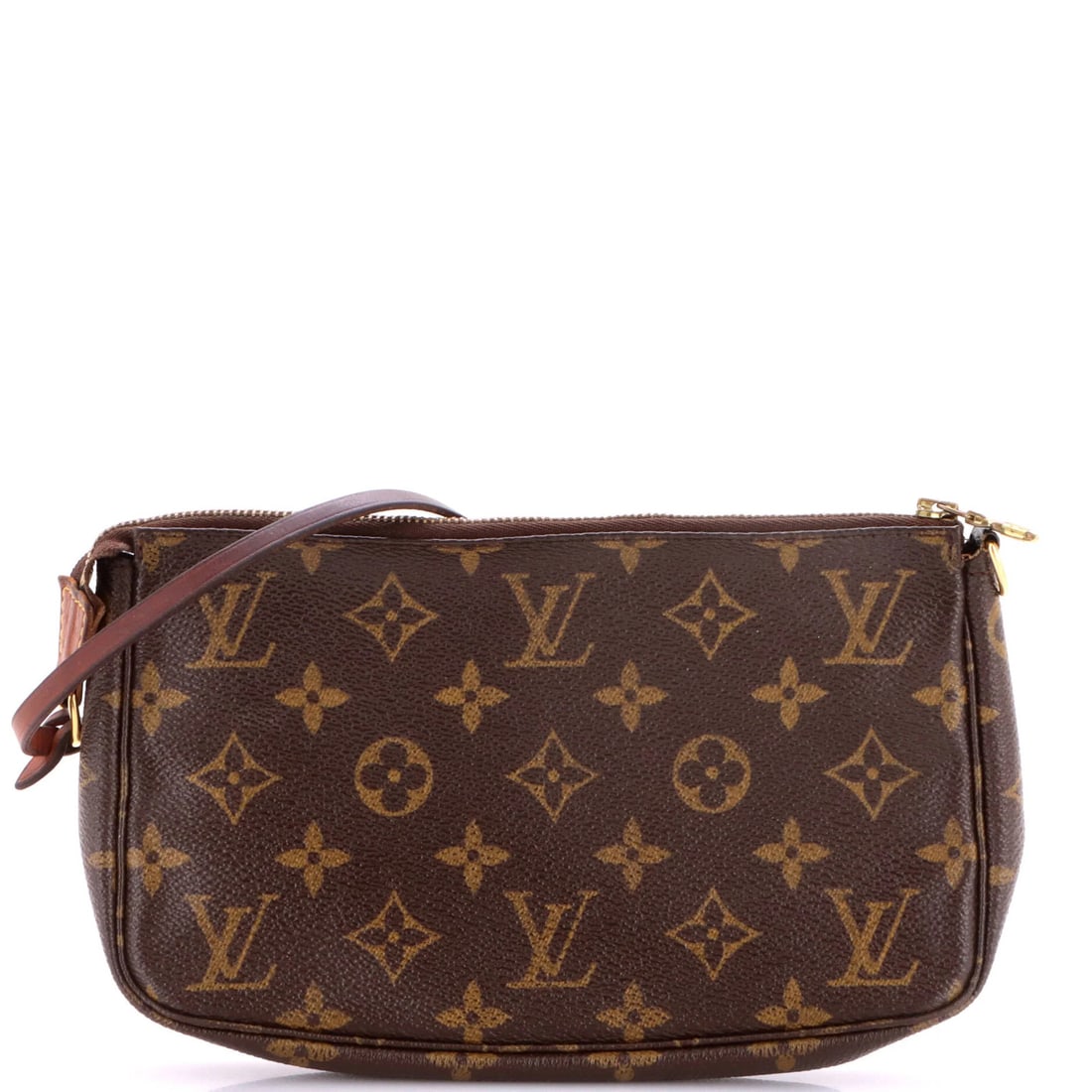 Monogram Canvas Pochette Accessoires Louis Vuitton: Monogram Canvas Pochette Accessoires Louis Vuitton Brown Monogram Canvas Pochette Accessoires Louis Vuitton Clutch with Gold Hardware, featuring a classic canvas exterior with a signature monogram