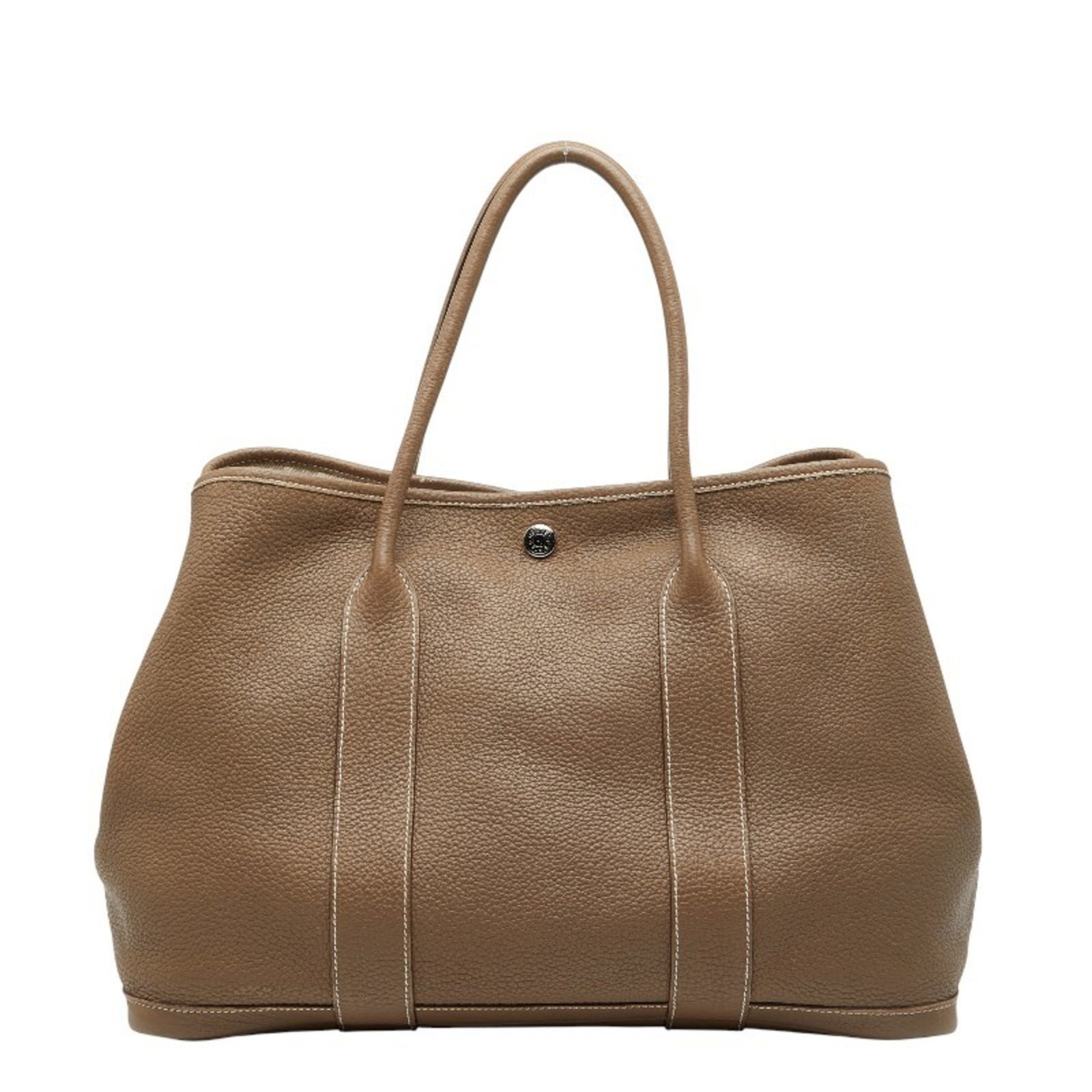 Hermes Handbag Tote Bag Negonda Leather: Hermes Handbag Tote Bag Negonda Leather Negonda leather tote bag from Hermes, featuring a classic design with a beige and Etoupe gray color combination. This stylish handbag measures 26cm x 36cm x