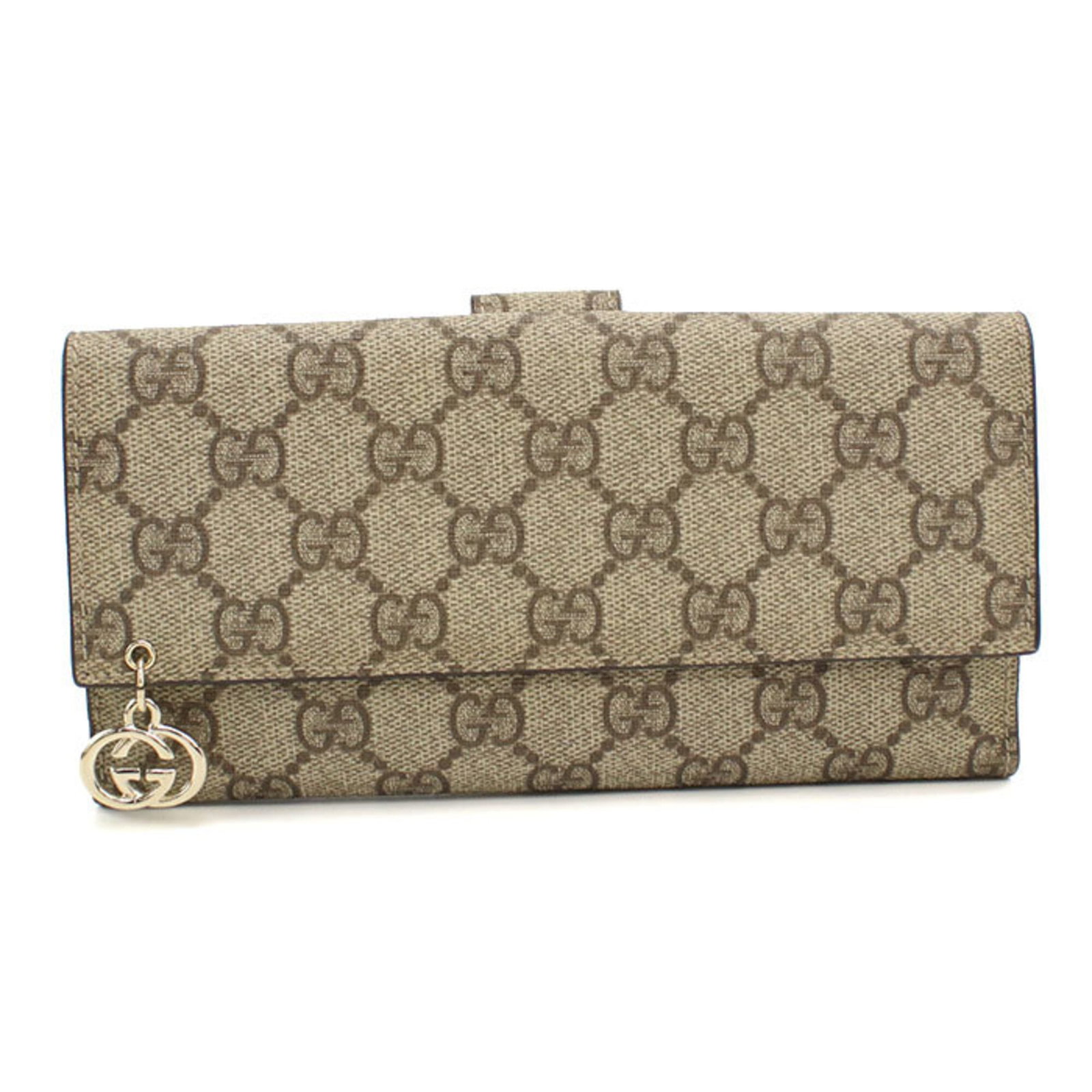 Pvc Gucci Wallet Bi Fold: Pvc Gucci Wallet Bi Fold This Gucci PVC bi-fold wallet features a classic design with a beige color and a compact size, measuring 9.5cm x 19cm x 2.5cm. Made from high-quality PVC material, its
